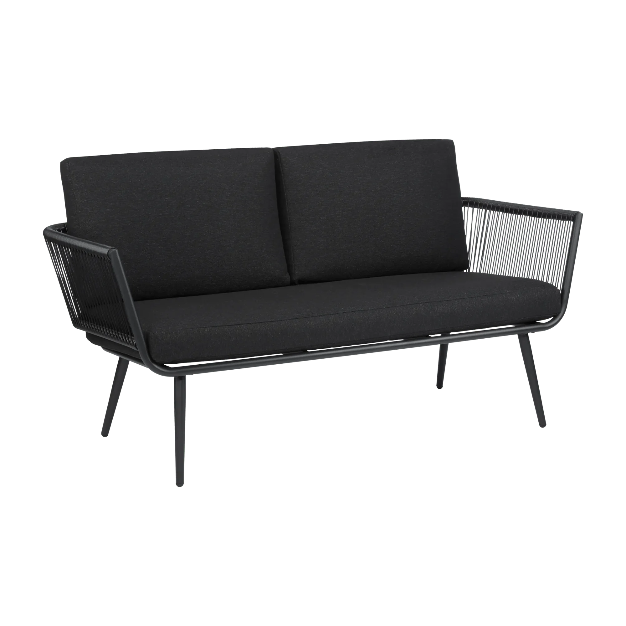 2-seat outdoor black sofa