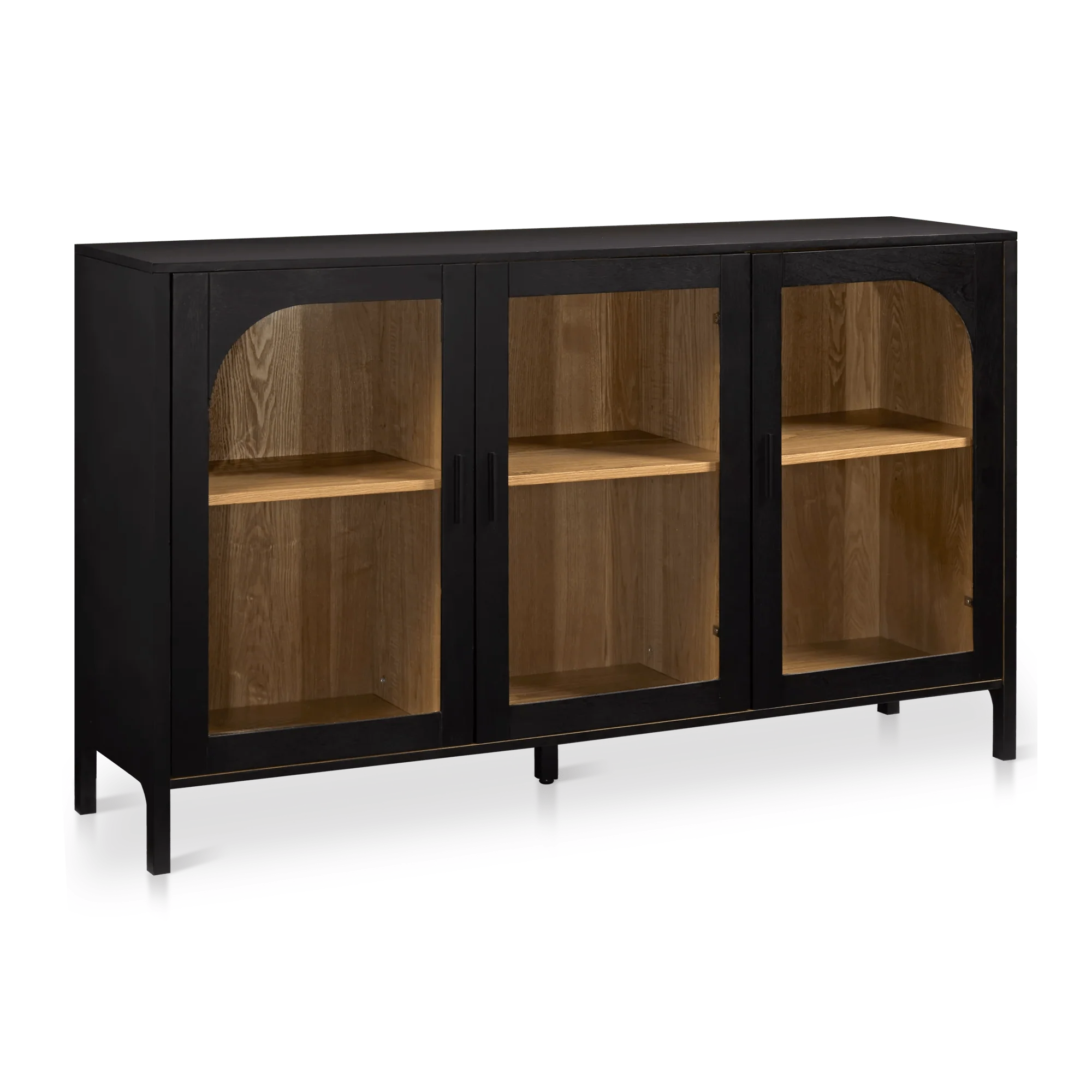 3-Door Black Wooden Buffet