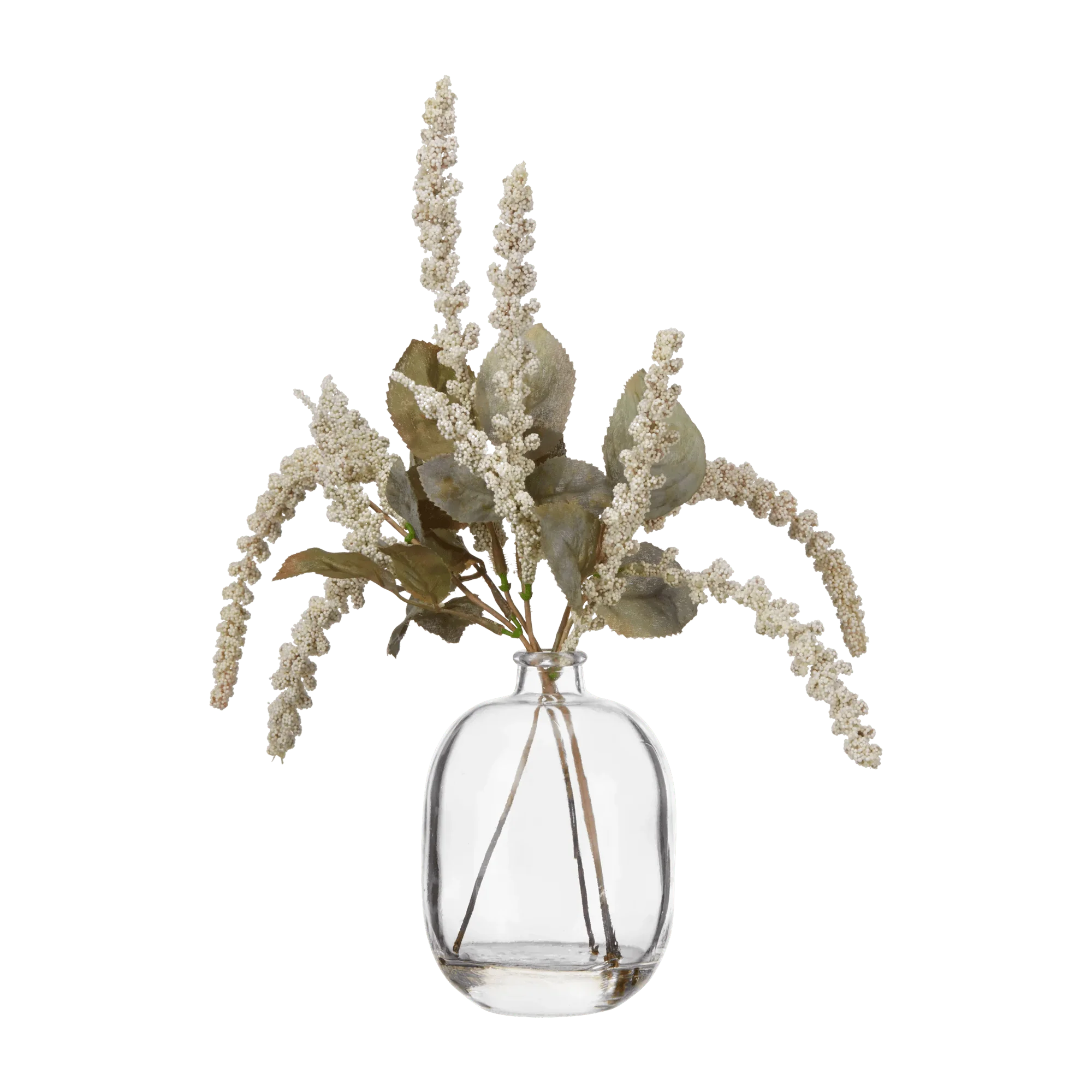 Amaranth Stems in Glass Vase
