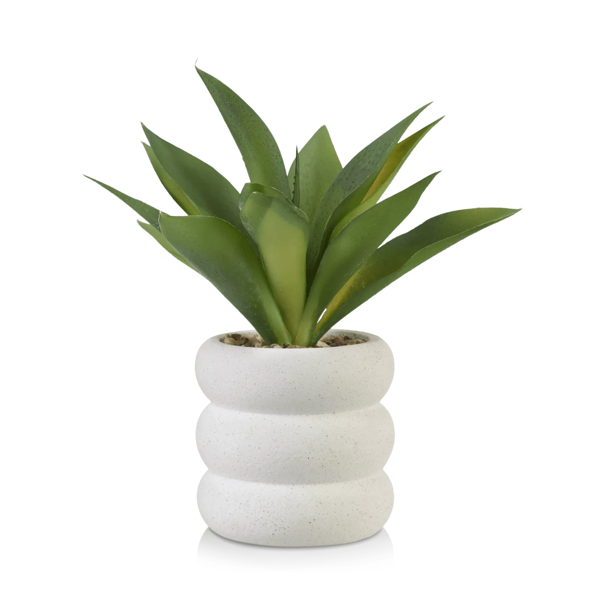 Artificial Cast-Iron Plant in White Speckled Pot