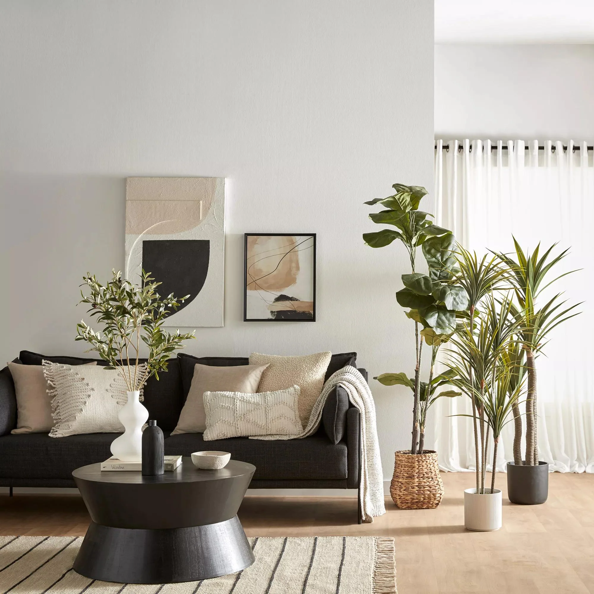 Artificial Exotic Floor Plant in White Pot - Image 2