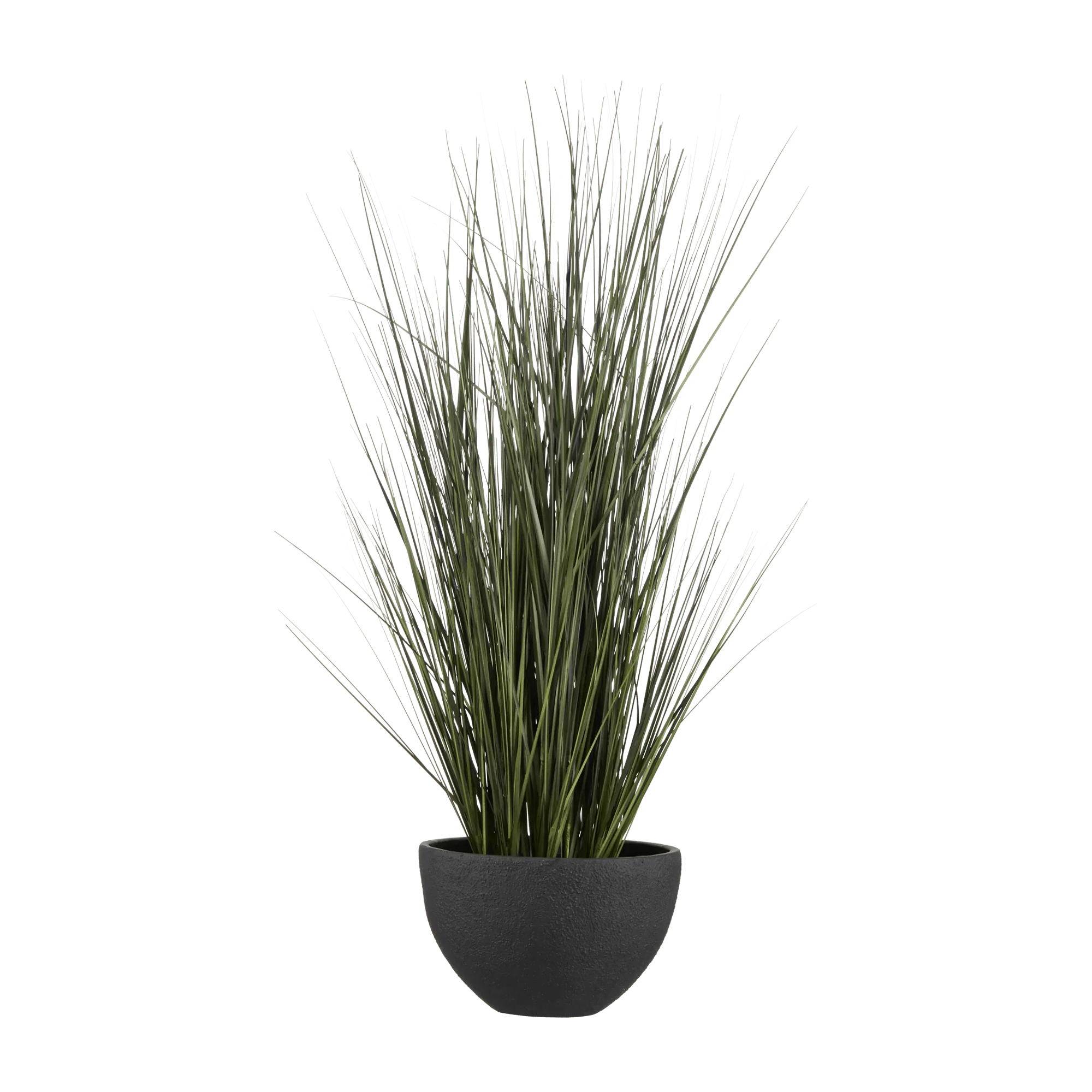 Artificial Grass in Black Ceramic Pot