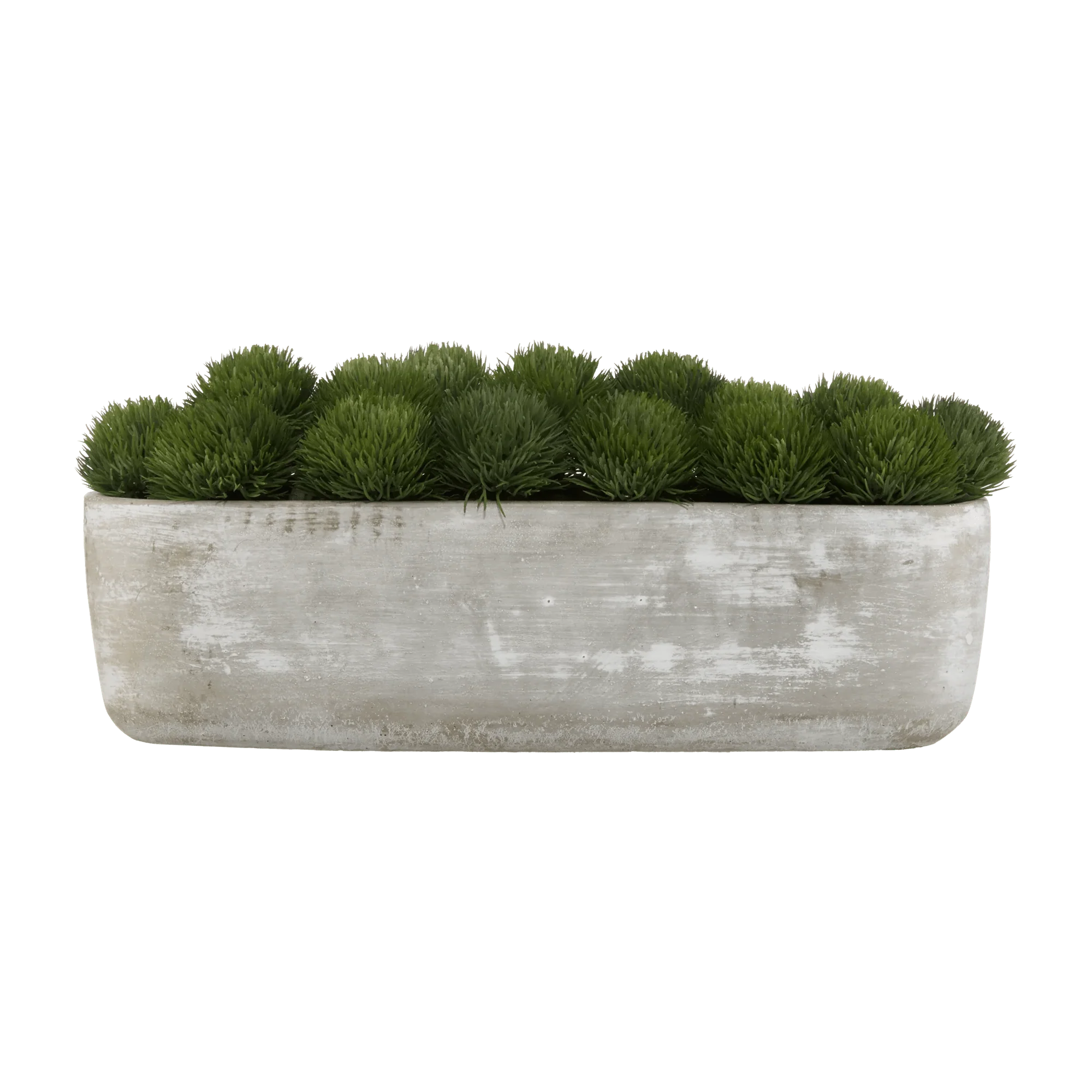 Artificial Moss in Cement Pot