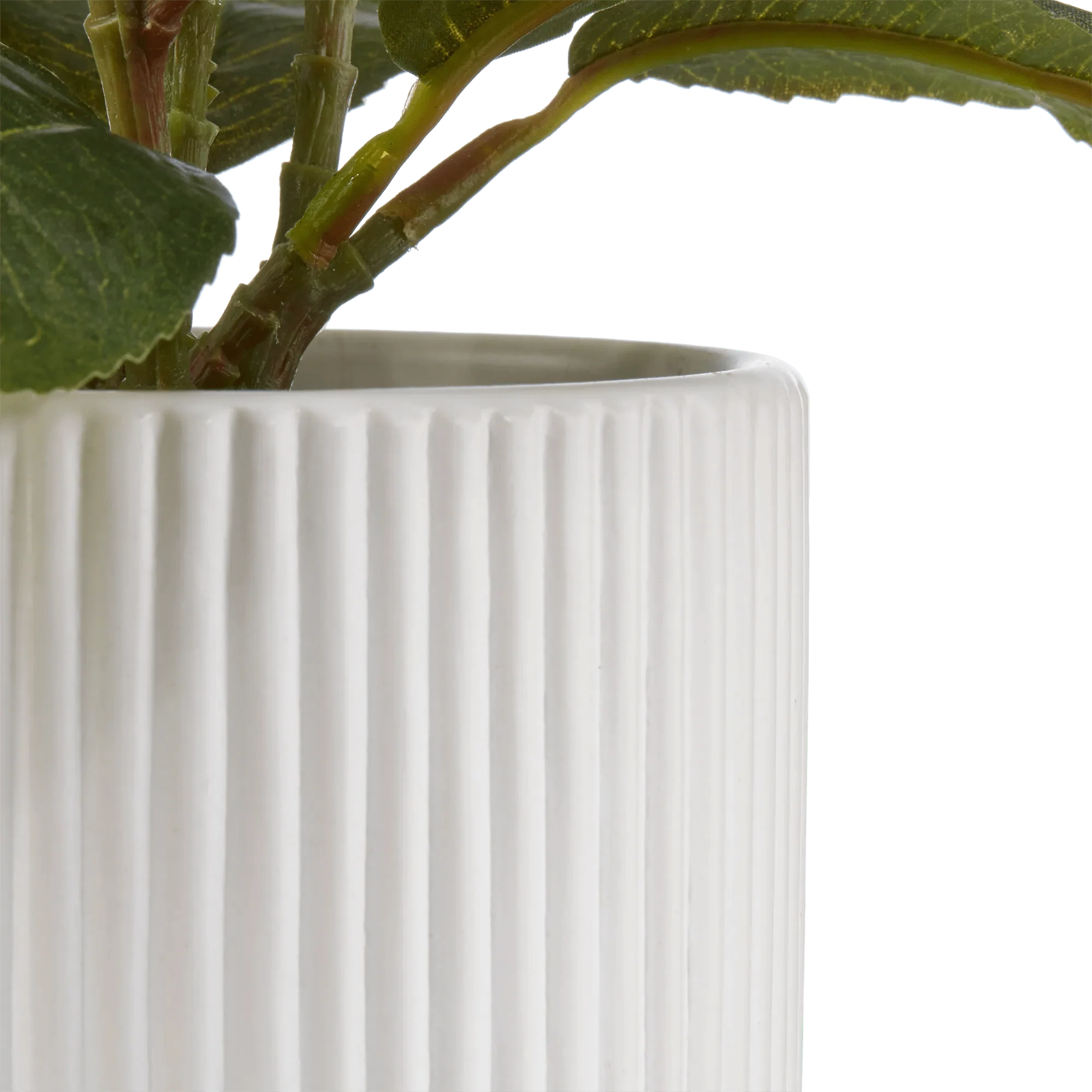 Artificial Plant in Striped Pot - Image 2