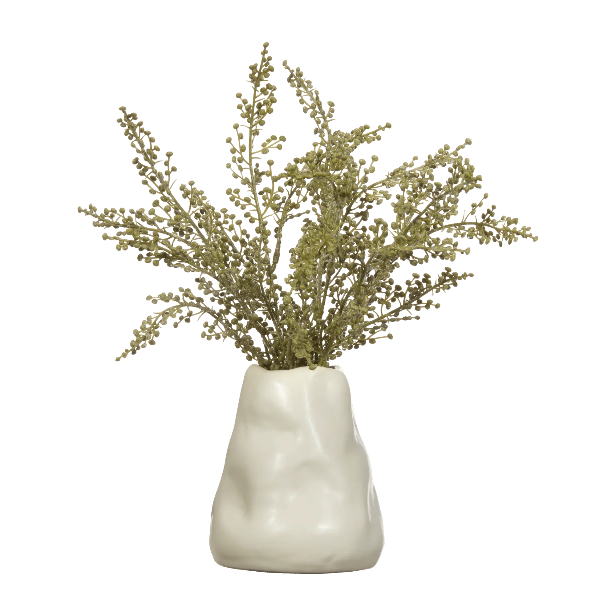 Artificial Stoebe in Ceramic Vase
