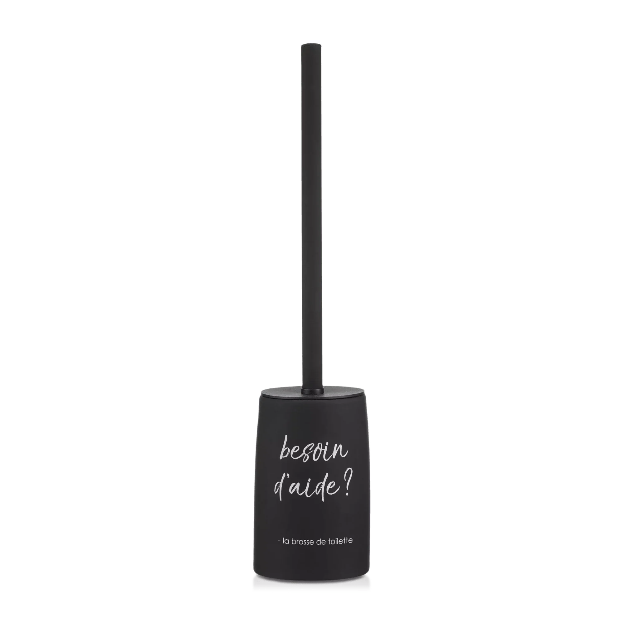 Black Toilet Brush With French Typography