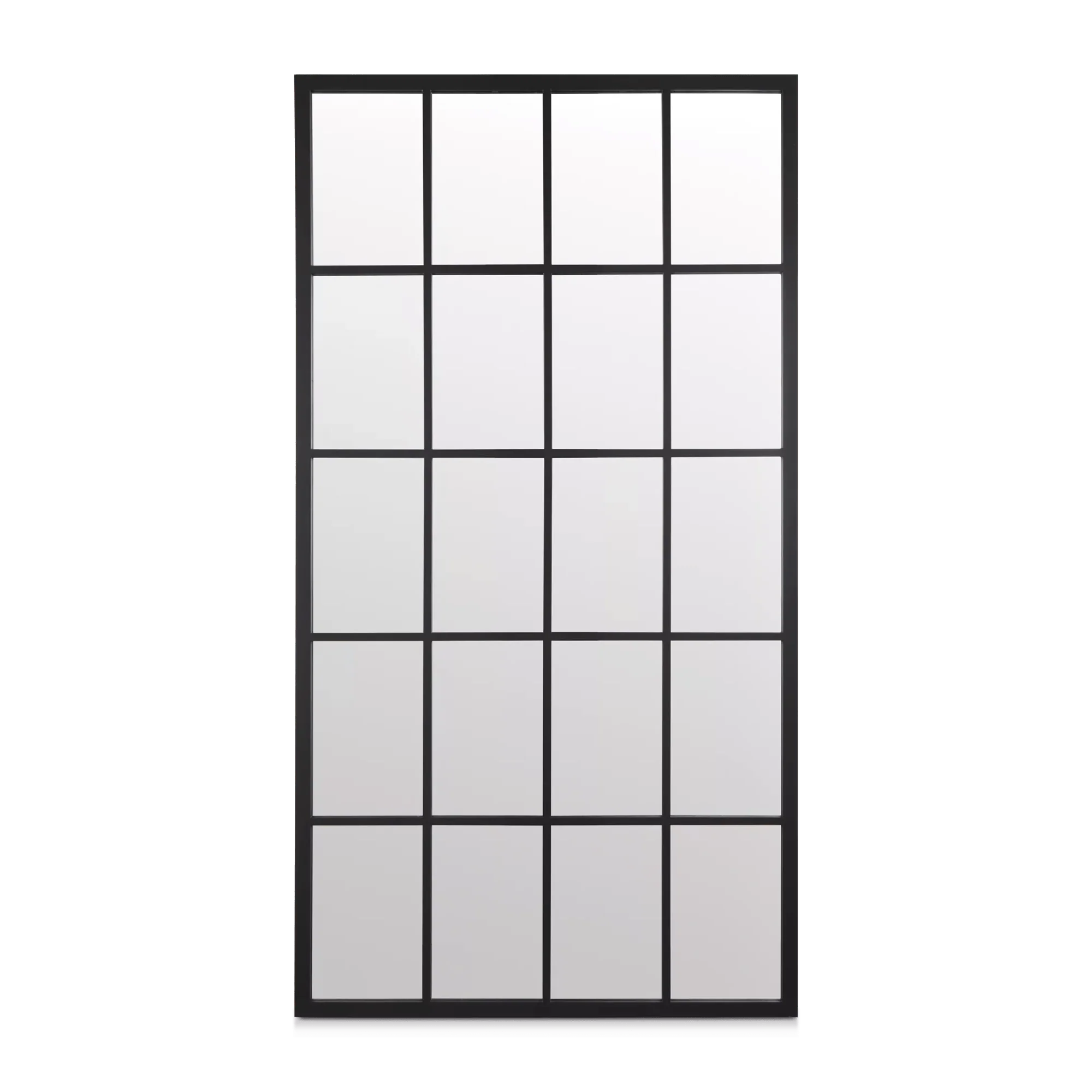 Black Windowpane Mirror