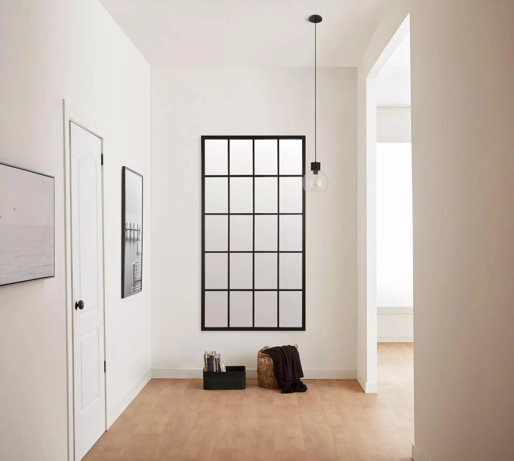Black Windowpane Mirror - Image 2
