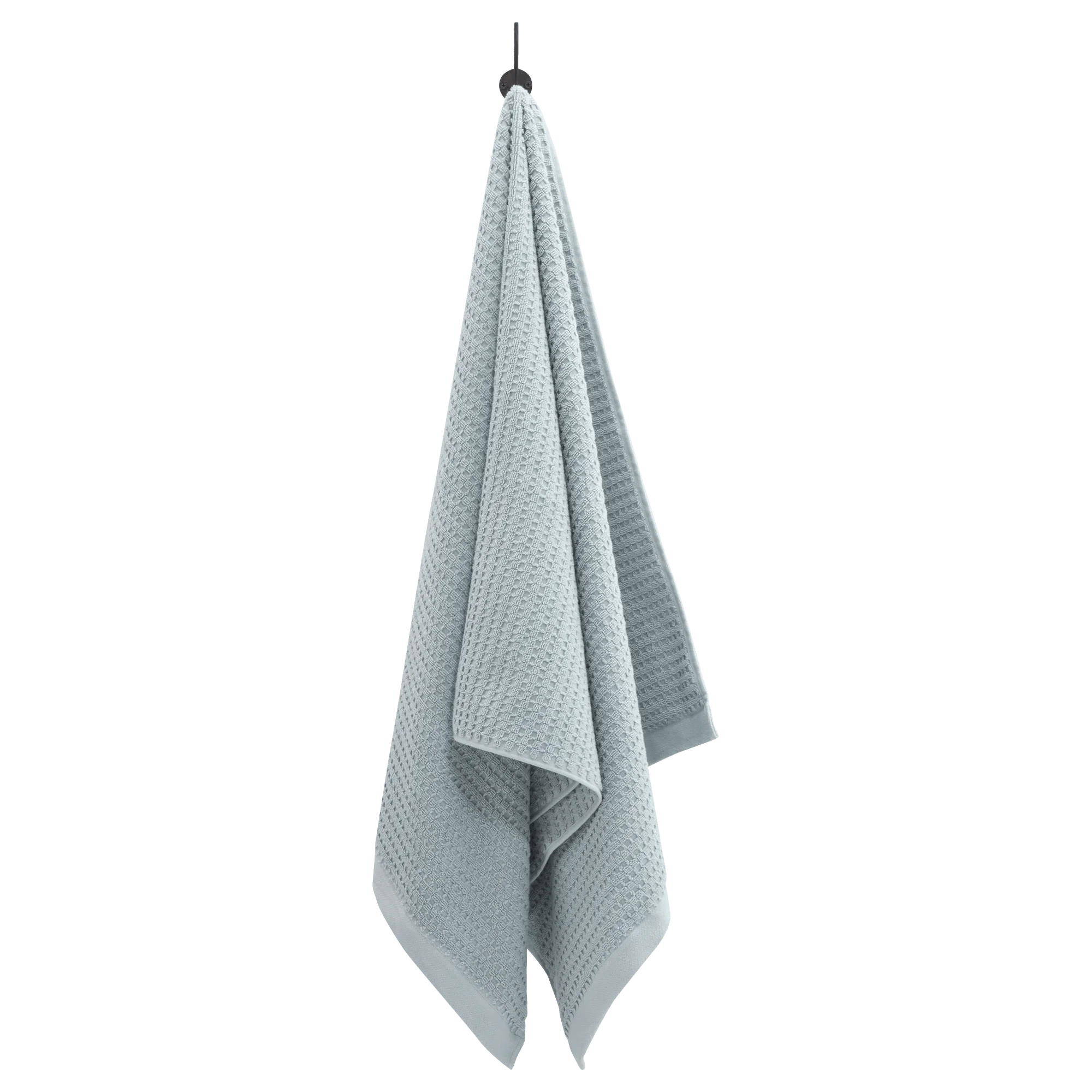 Blue Waffle Cotton Bath Towel - Image 2
