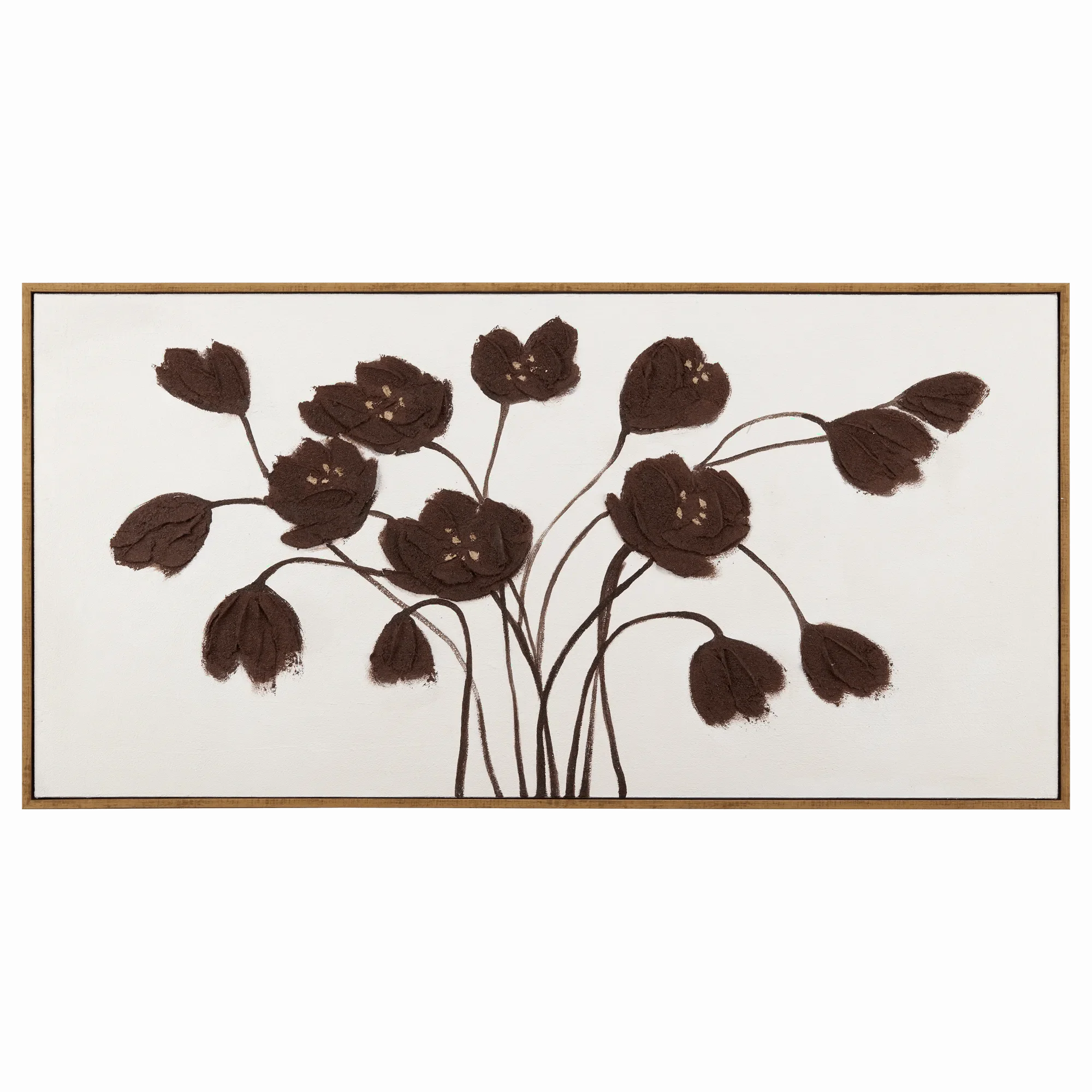 Burgundy Flowers Framed Oil Painting