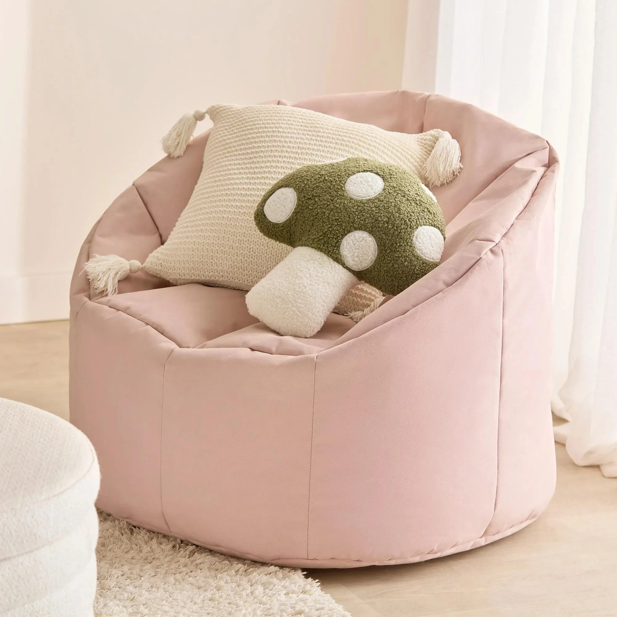 Dark Grey Canvas Bean Bag - Image 9