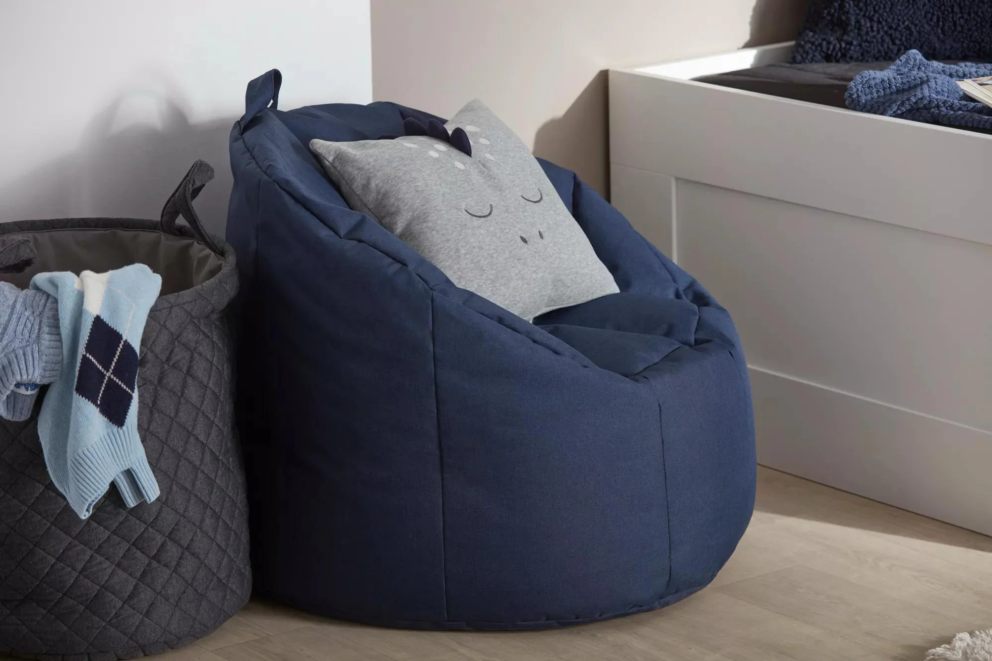 Navy Canvas Bean Bag - Image 2