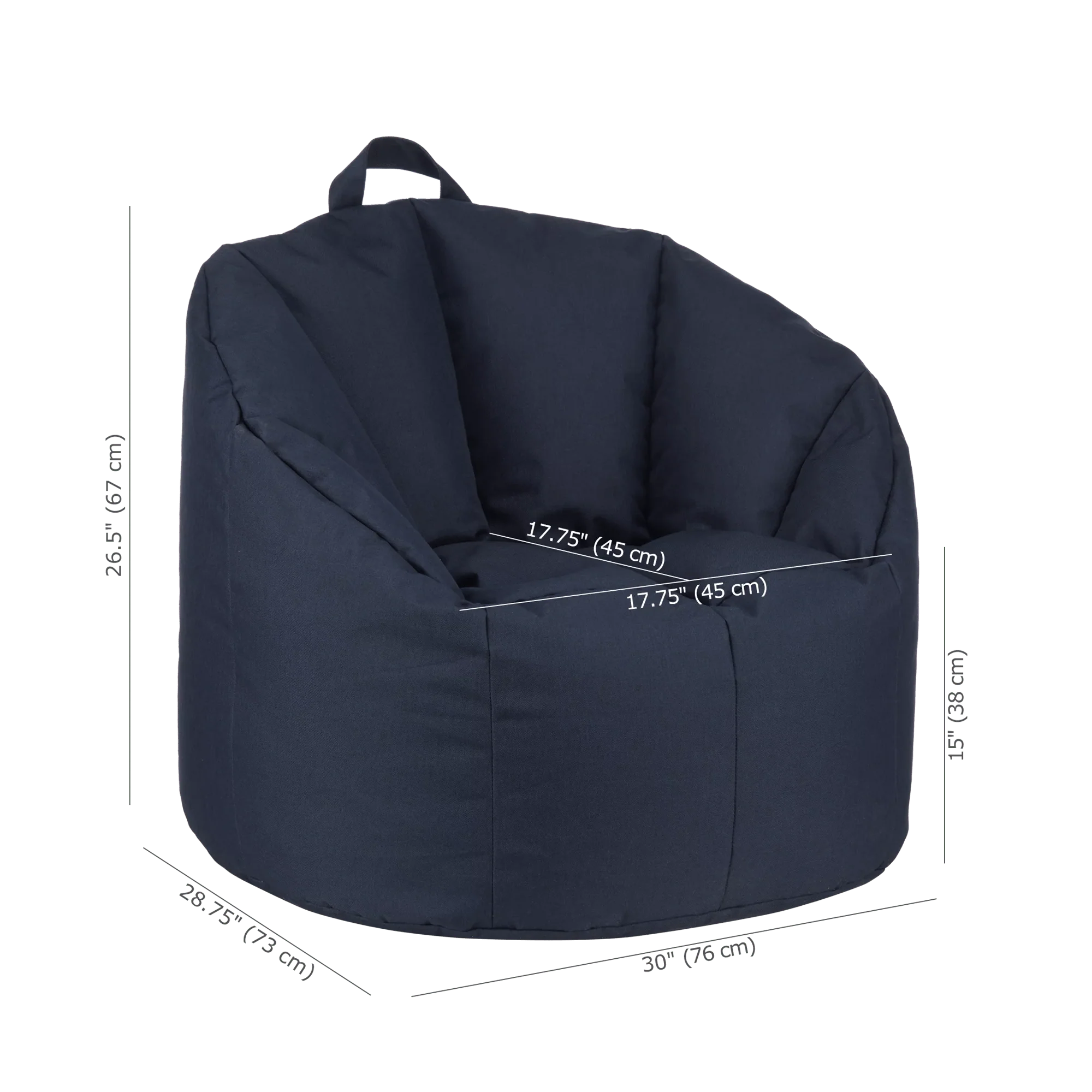 Navy Canvas Bean Bag - Image 6