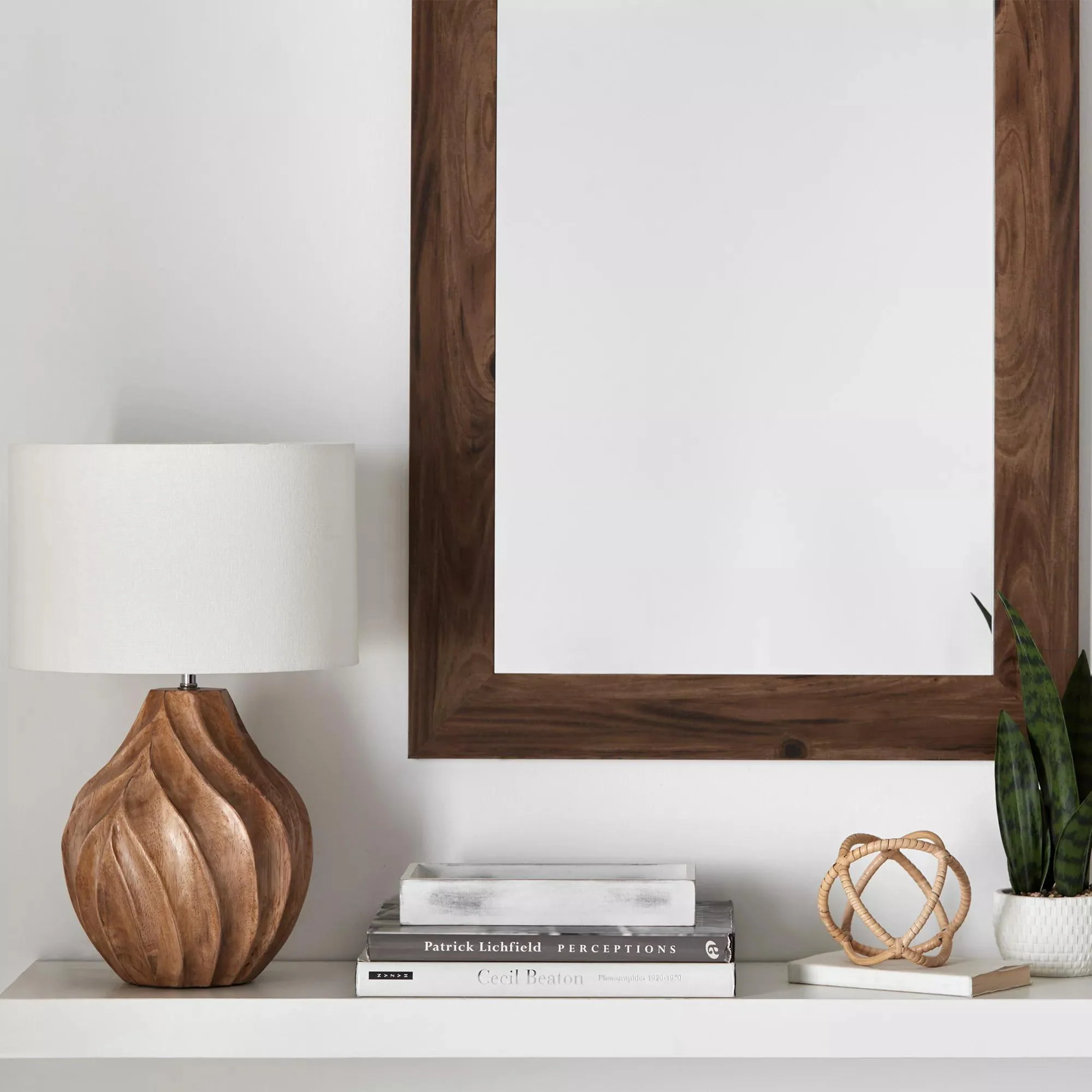 Carved Wood Table Lamp - Image 2