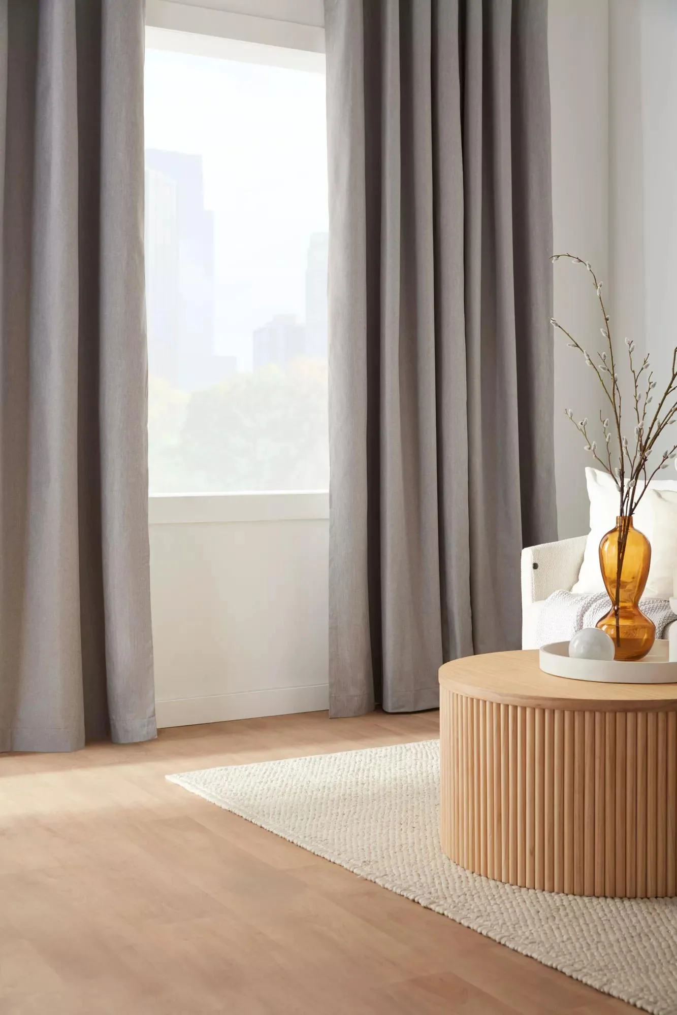 Beige Chambray Blackout Curtain - Image 10