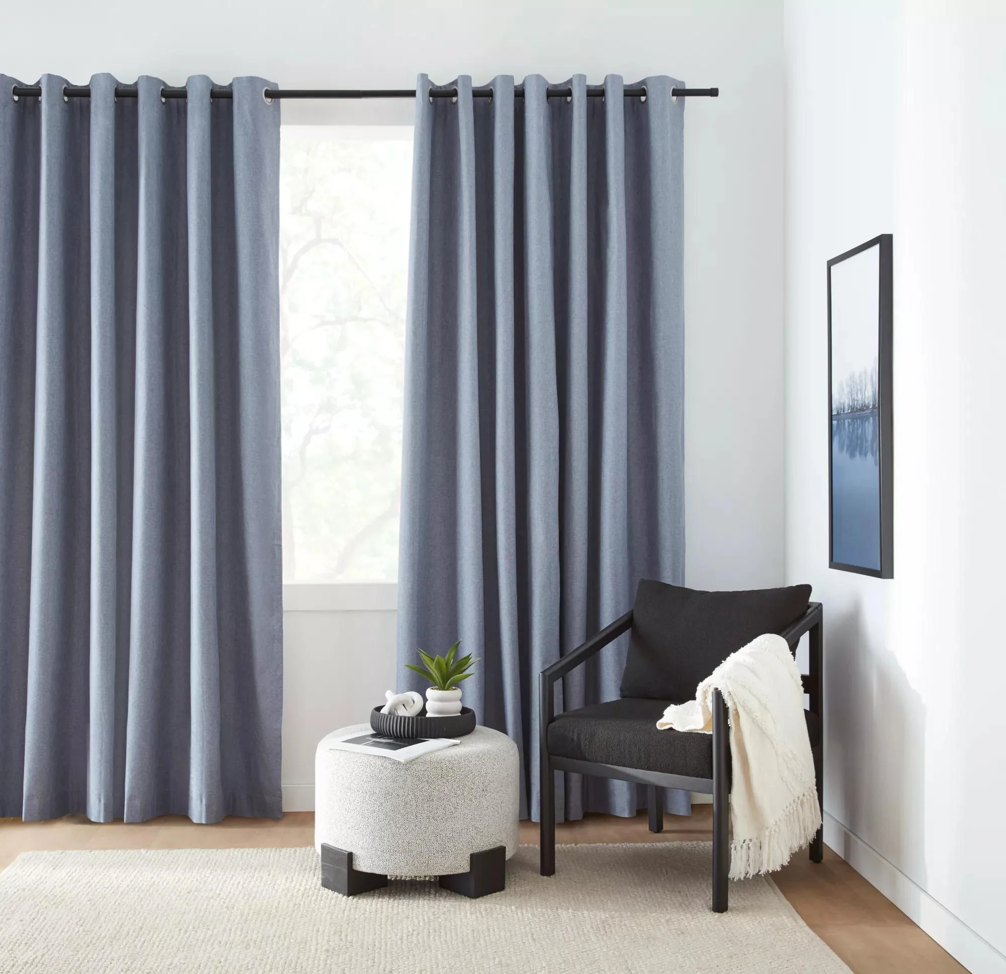 Beige Chambray Blackout Curtain - Image 3
