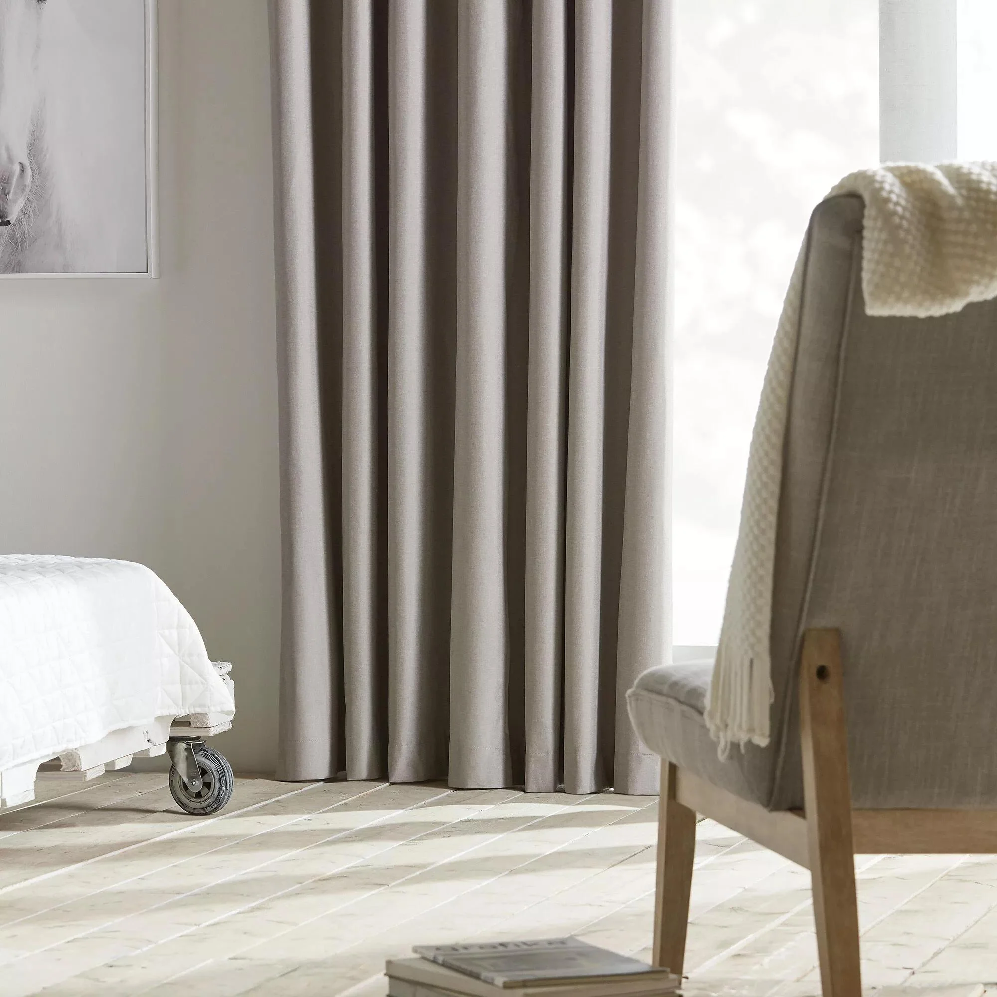 Beige Chambray Blackout Curtain - Image 7
