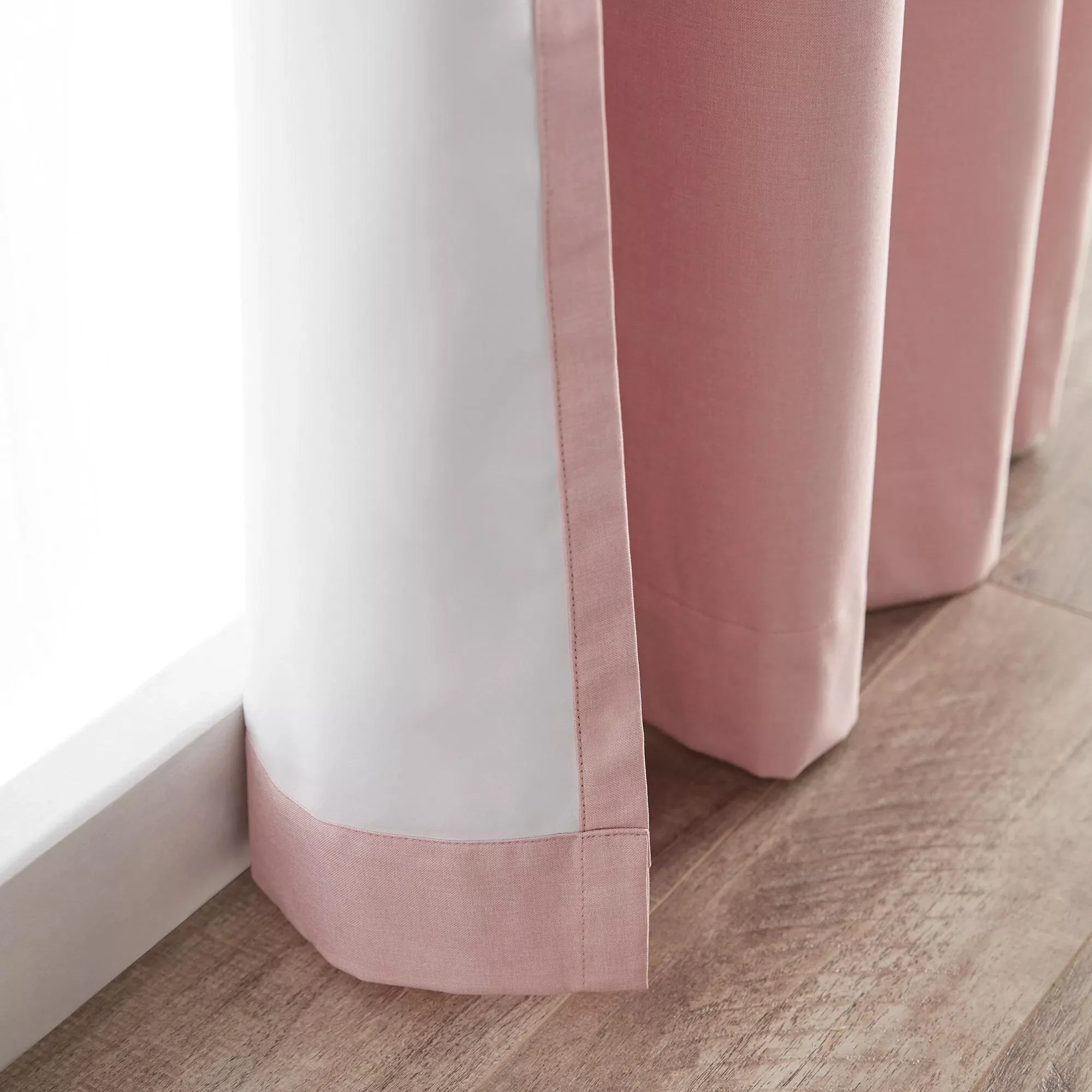 Vintage Pink Chambray Blackout Curtain - Image 2