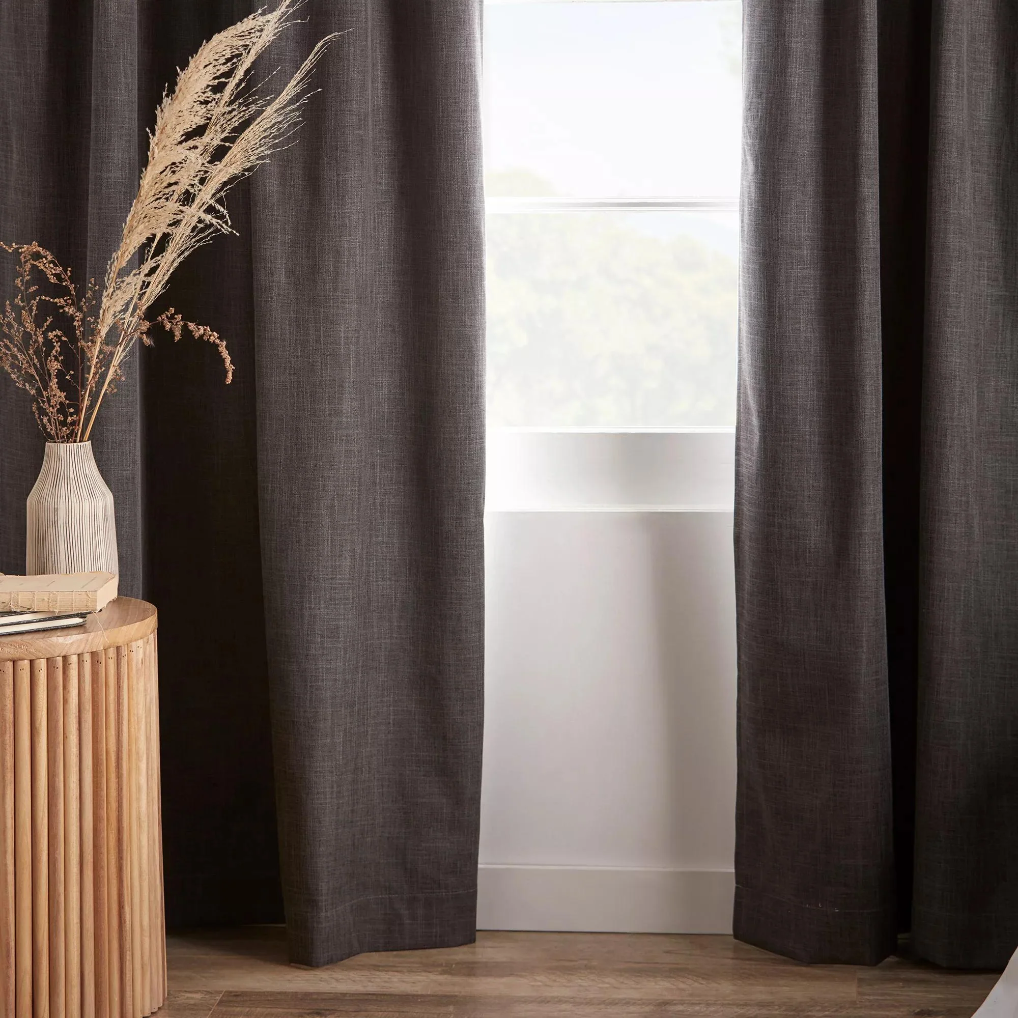 Charcoal Chita Back Tab Blackout Curtain - Image 4