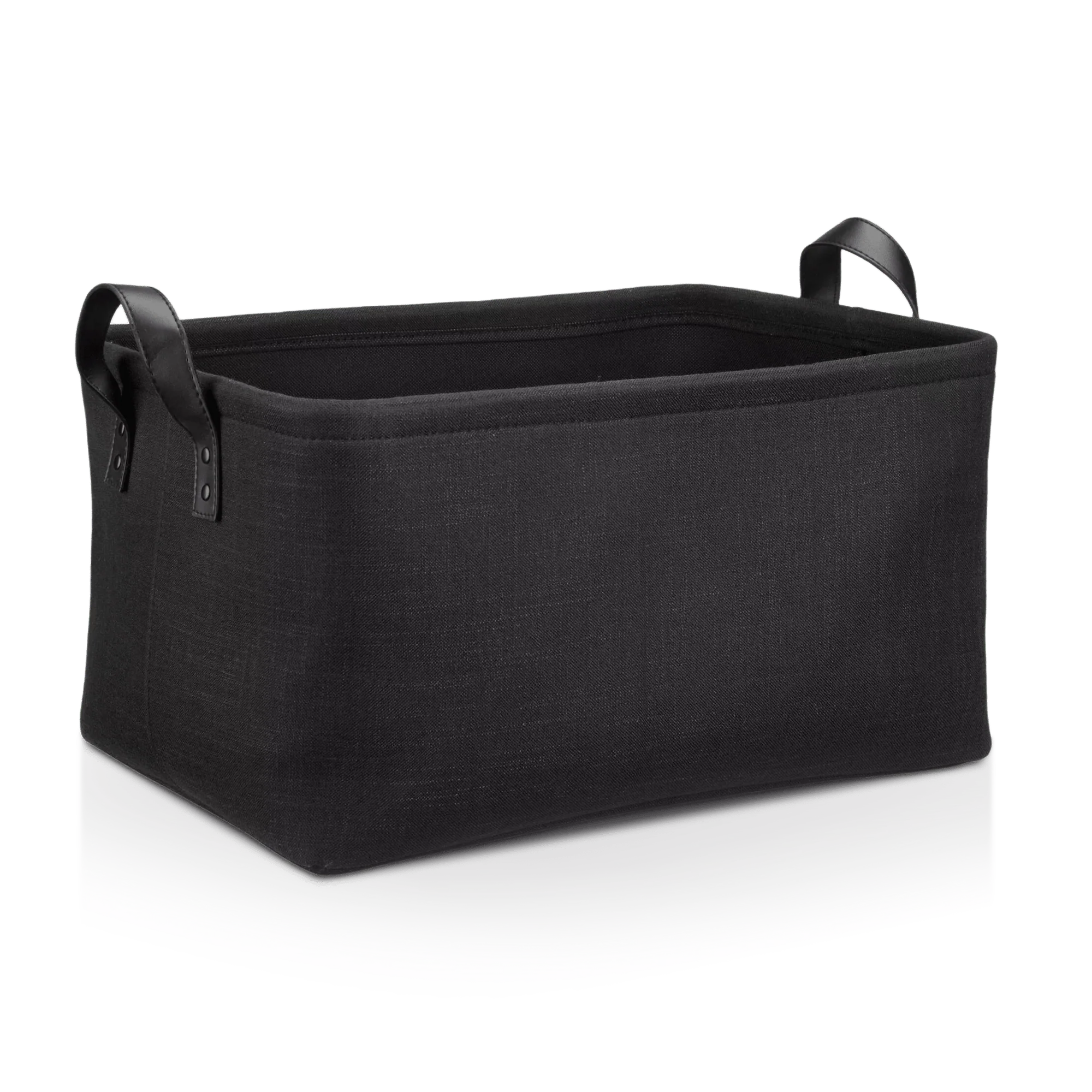 Black Chita Storage Basket with Handles - Image 2