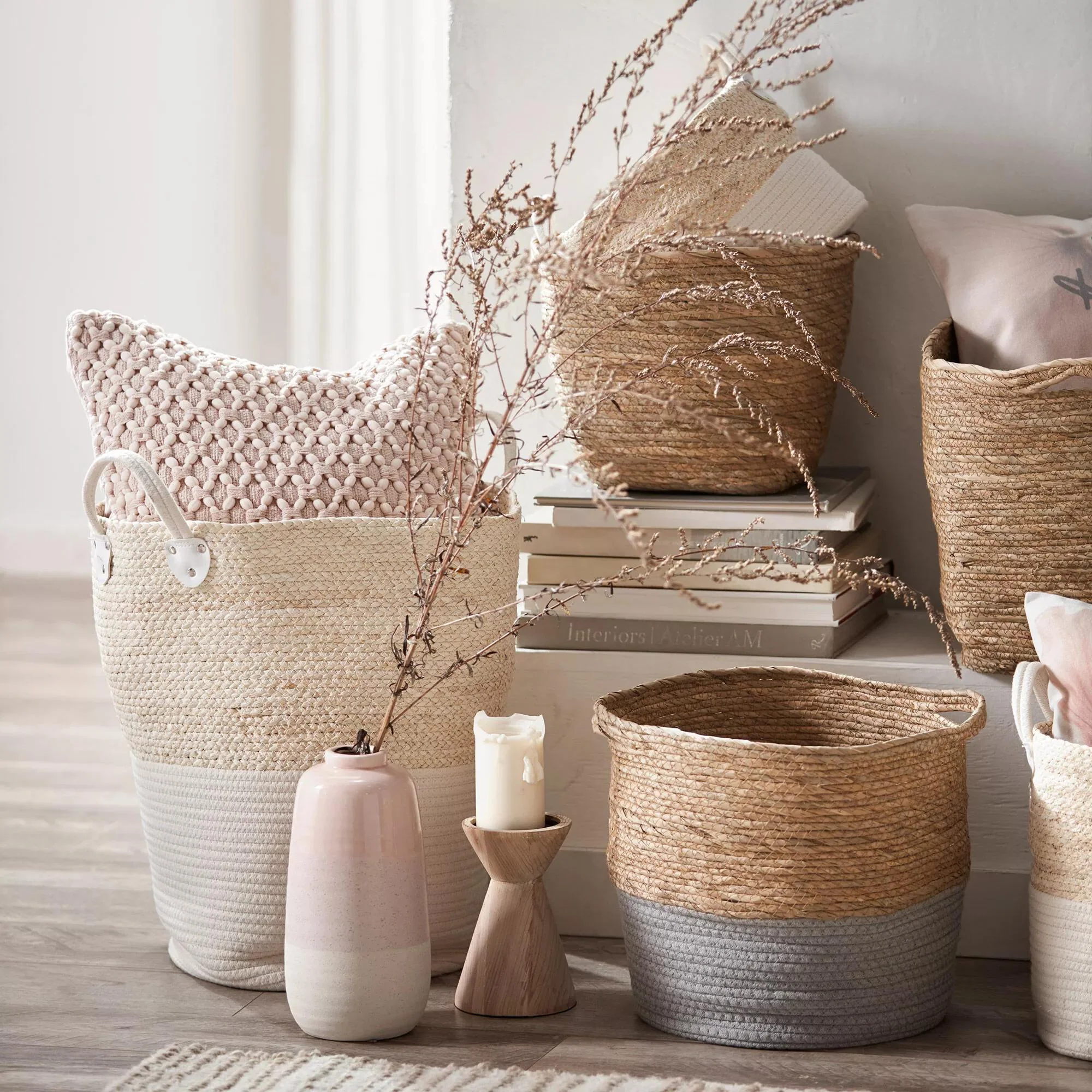 Corn Fiber and Cotton Rope Hamper - Image 2