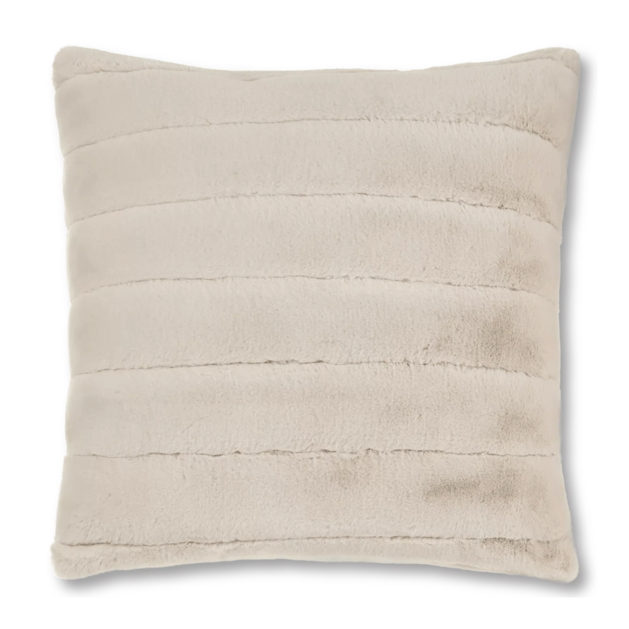 Beige Cougar Faux Fur Throw Pillow