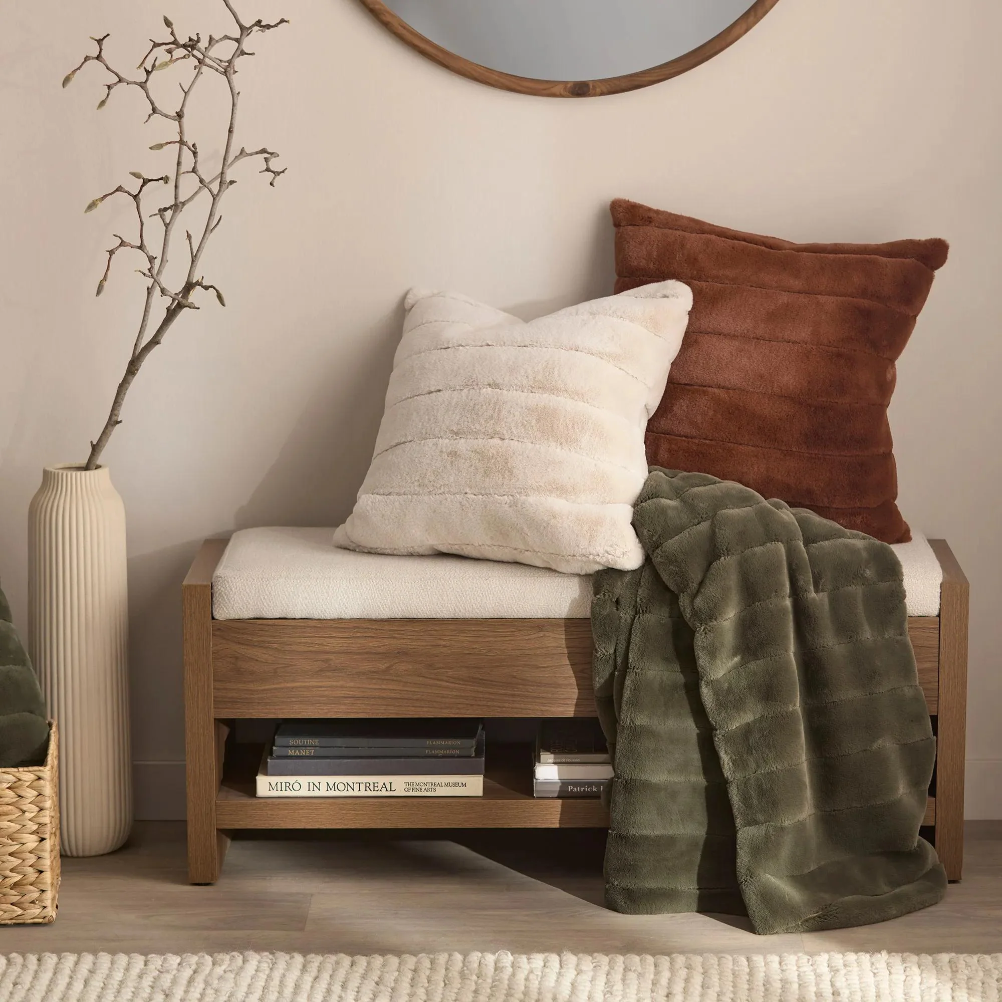 Rust Cougar Faux Fur Throw Pillow - Image 5