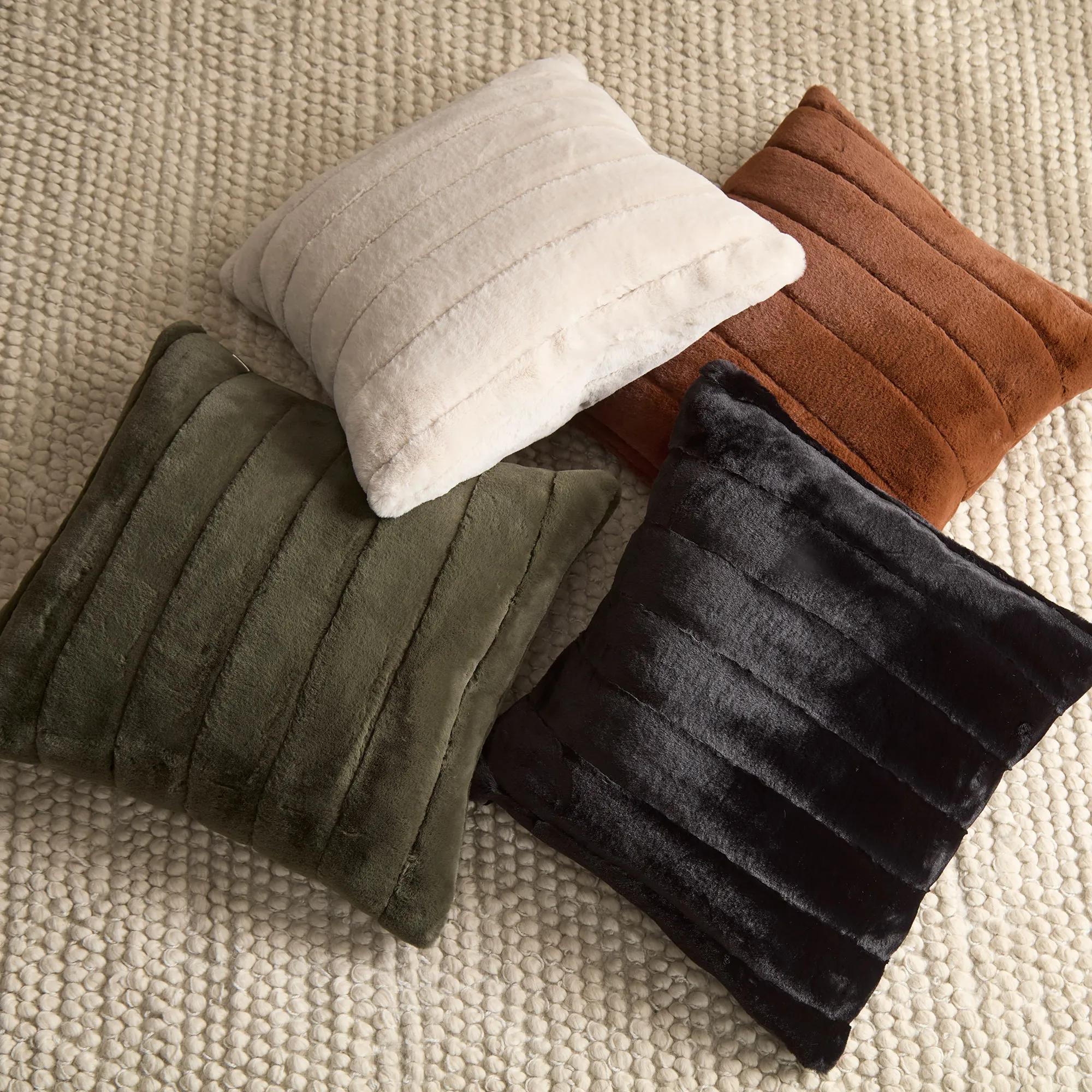 Rust Cougar Faux Fur Throw Pillow - Image 6