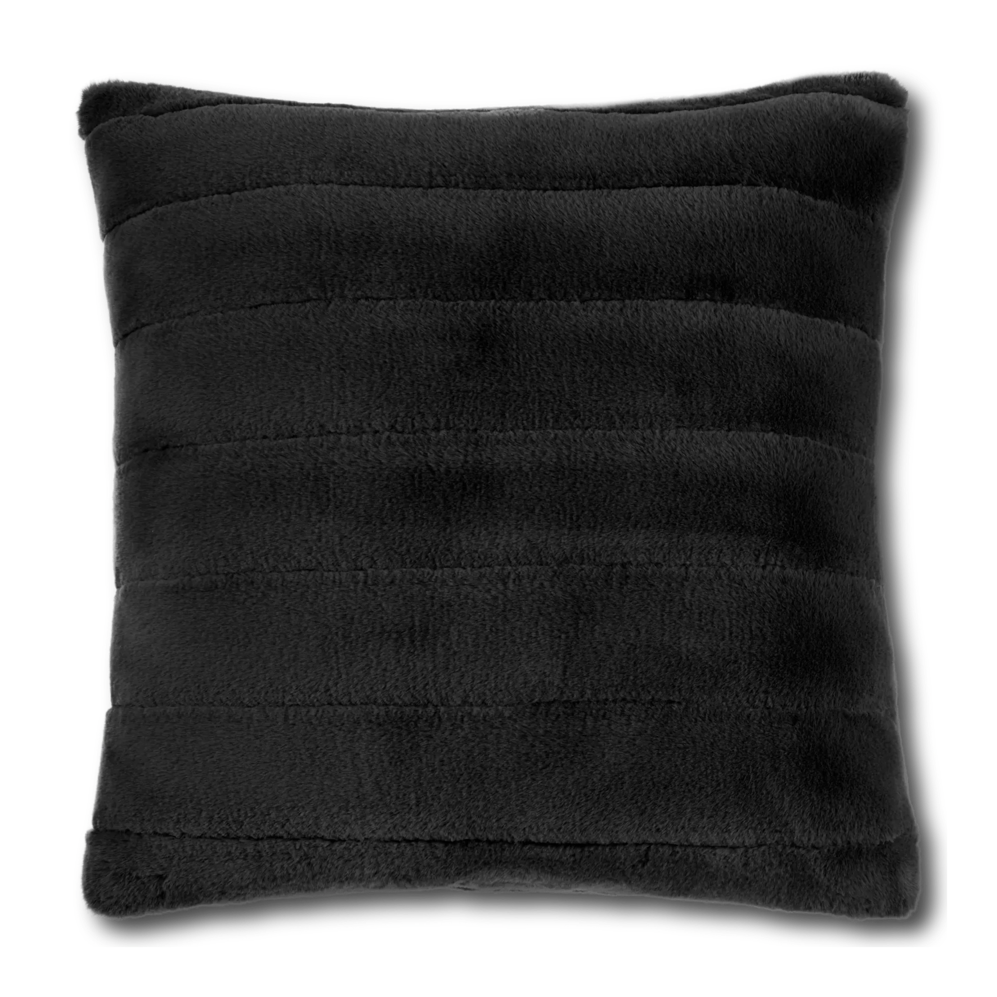 Black Cougar Faux Fur Throw Pillow