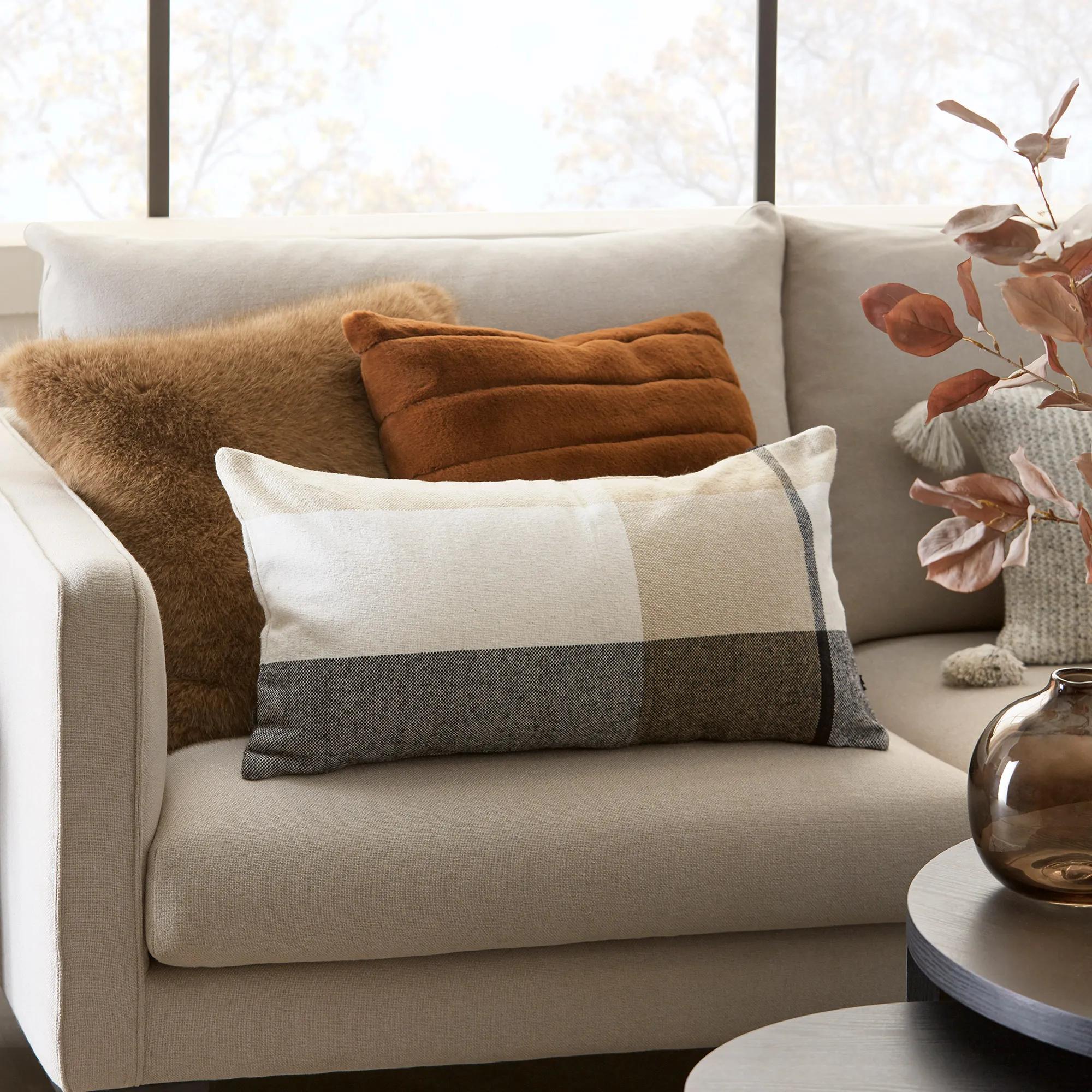 Rust Cougar Faux Fur Throw Pillow - Image 2