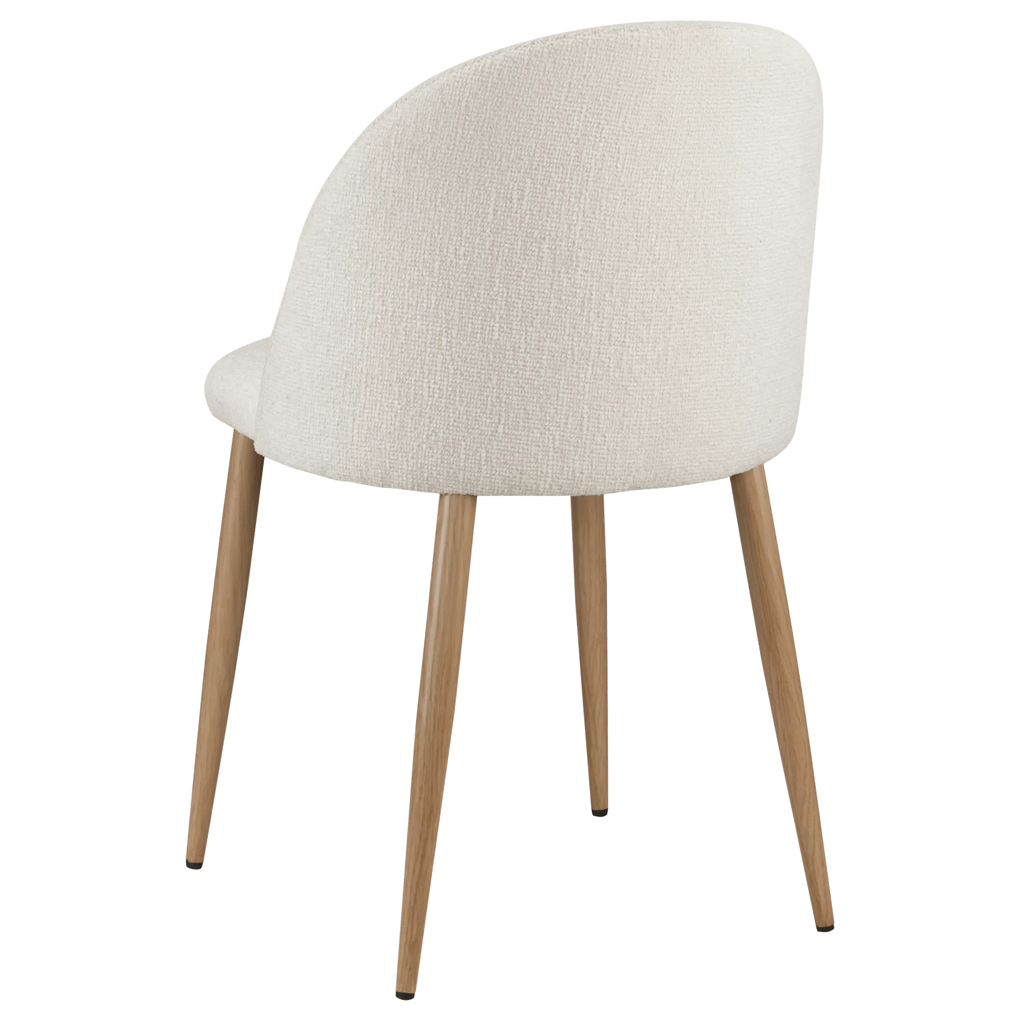 Cream Upholstered Chair with Rounded Back - Image 2