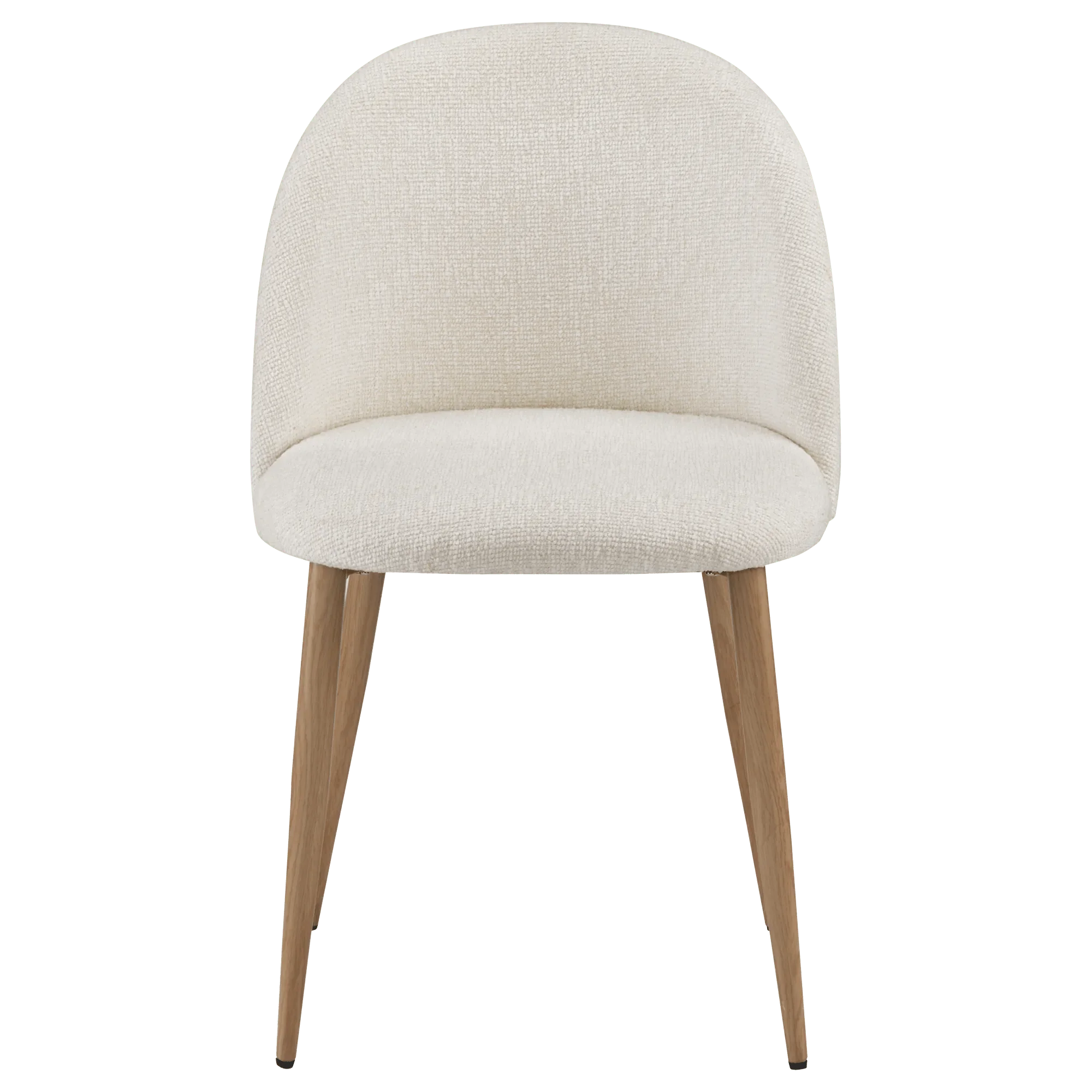Cream Upholstered Chair with Rounded Back - Image 3