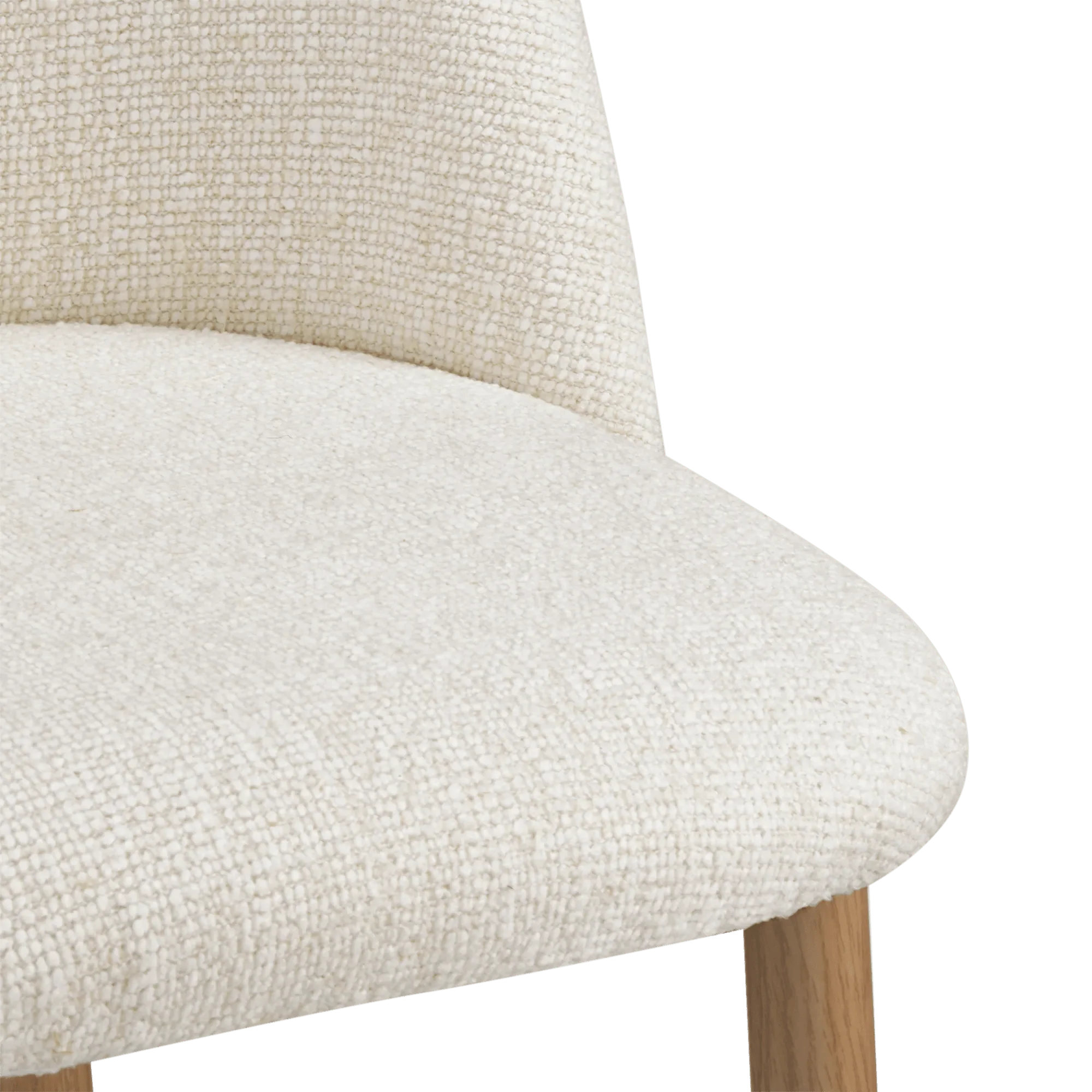 Cream Upholstered Chair with Rounded Back - Image 4