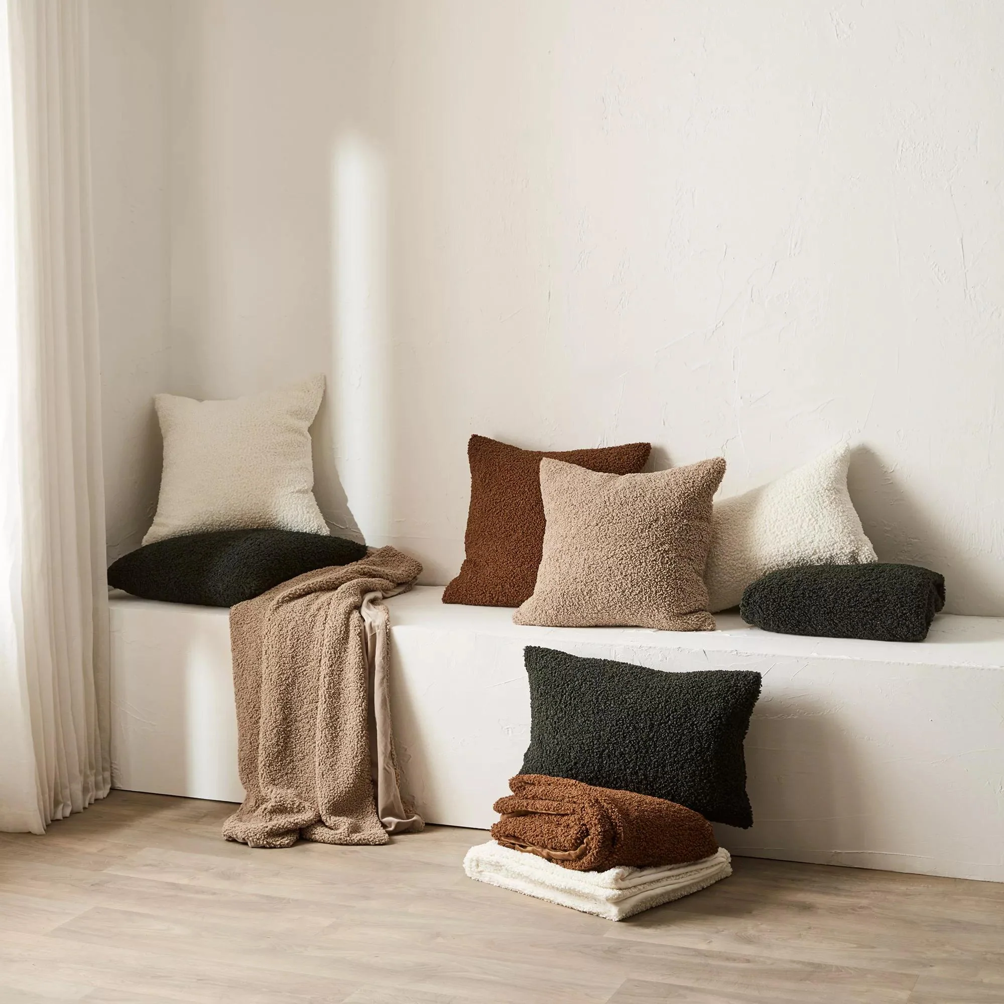 Brown Doodle Boucle Throw - Image 6