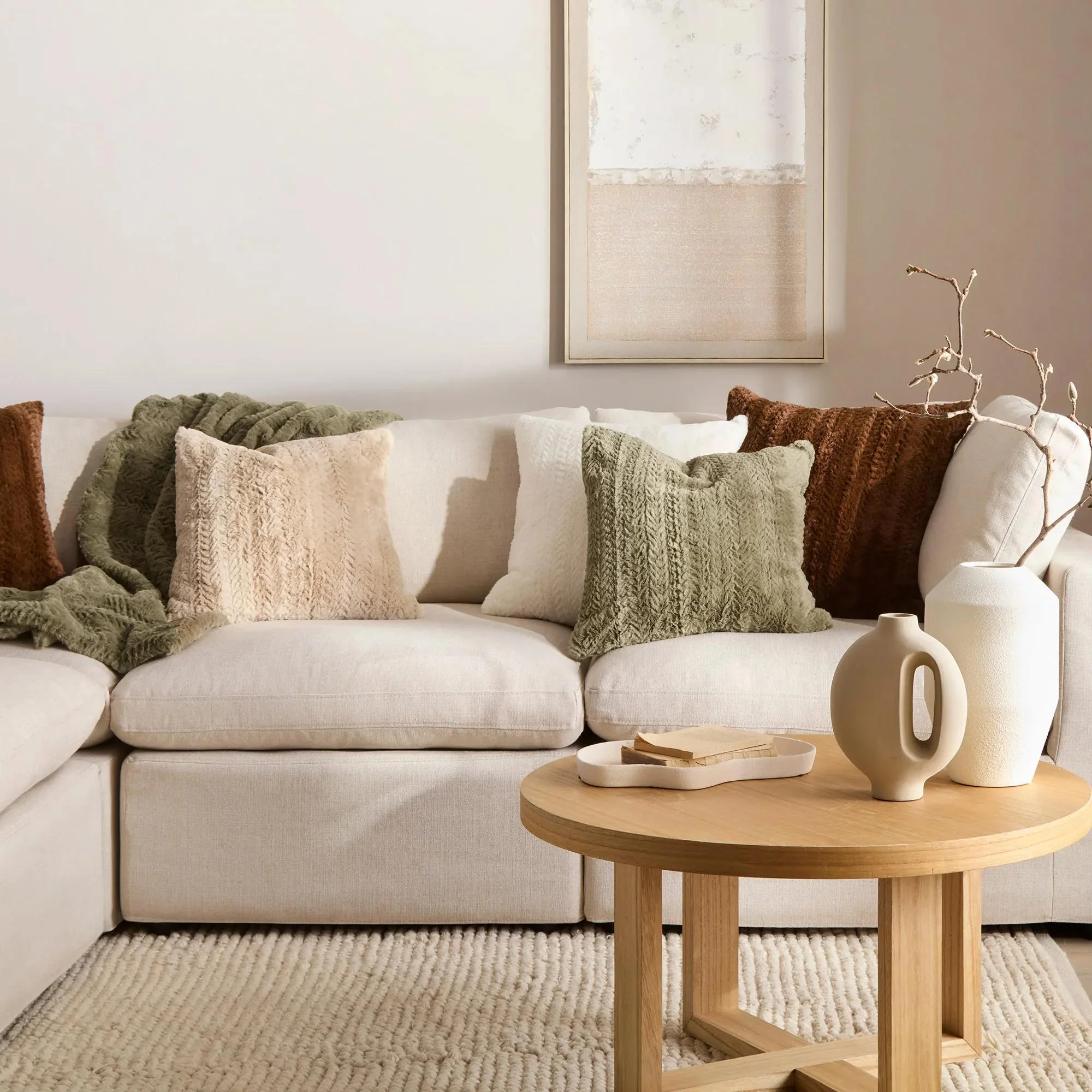 Beige Set of 2 Ellyn Decorative Pillow - Image 2