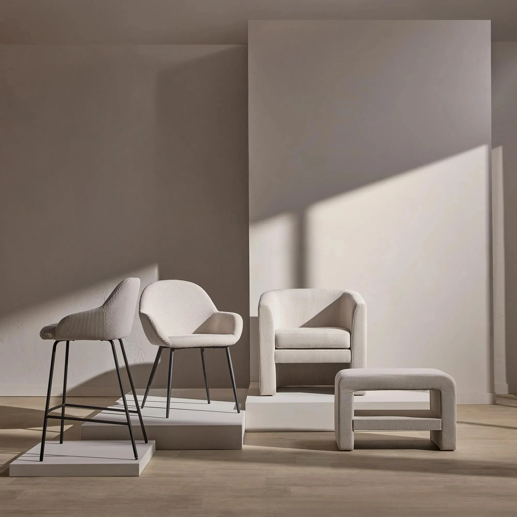 Fabric and Metal Counter Stool - Image 6