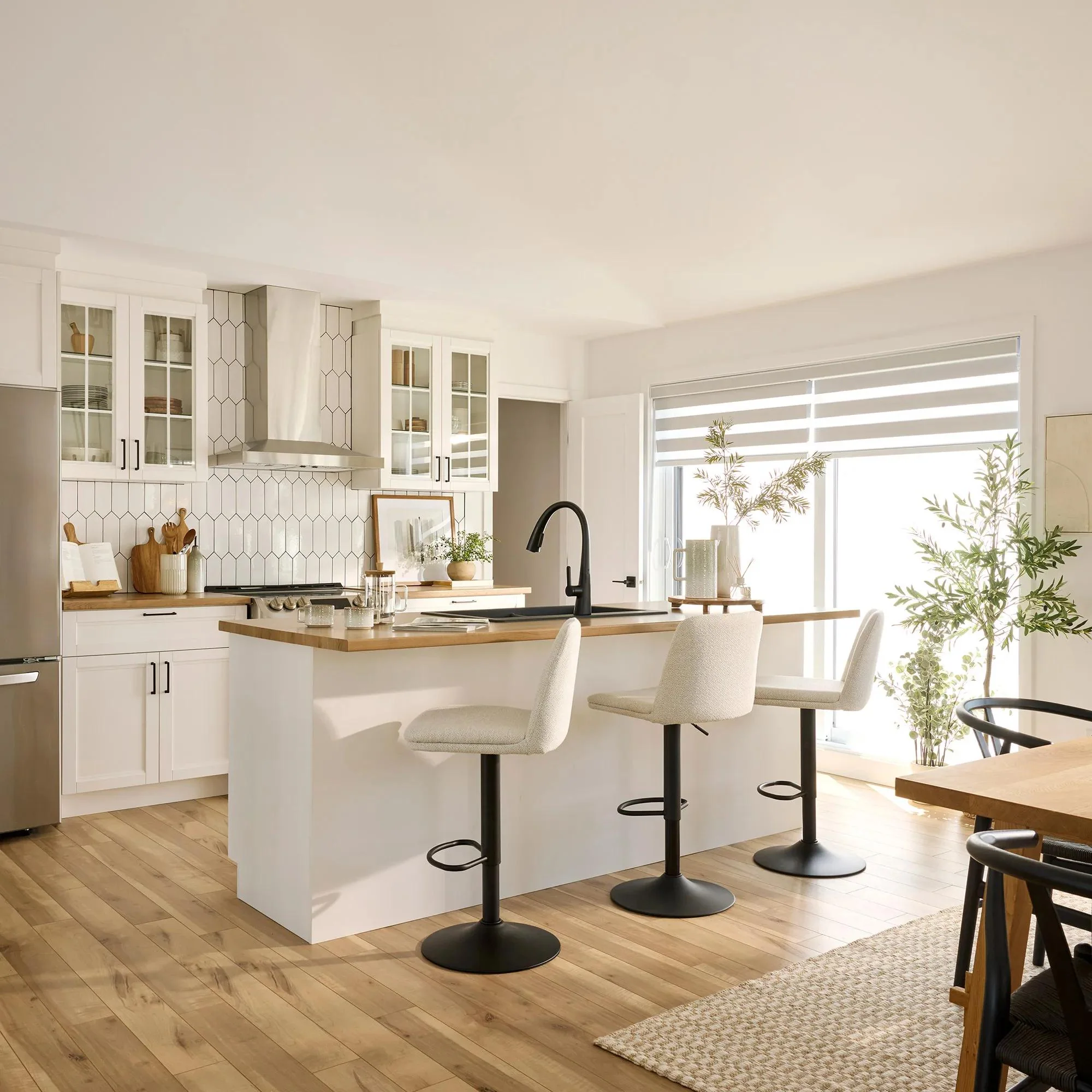Oatmeal Fabric and Metal Adjustable Bar Stool - Image 7