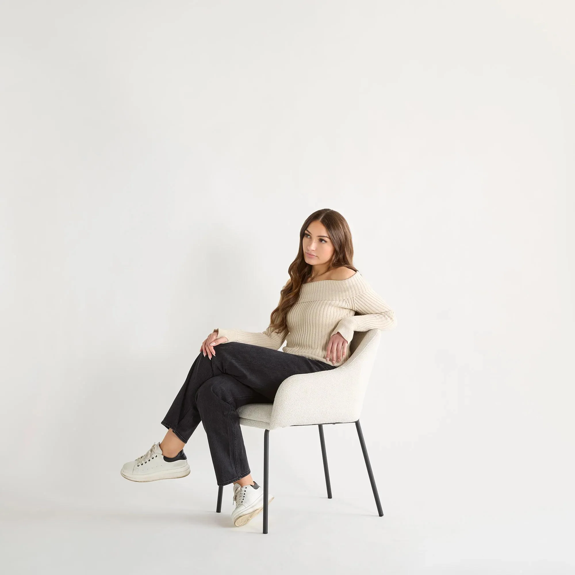 Fabric and Metal Dining Chair - Image 2