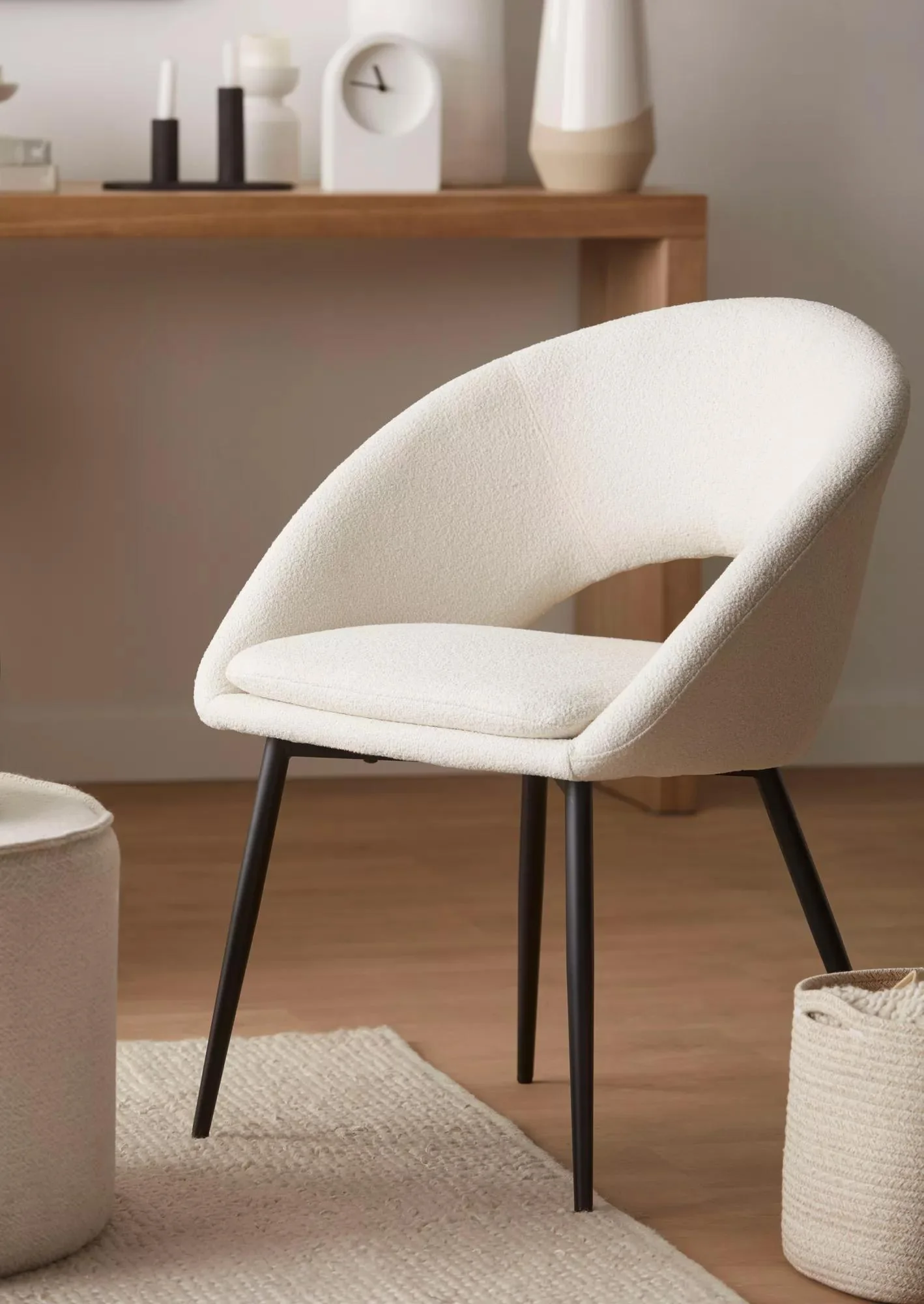 Fabric and Metal Dining Chair - Image 2