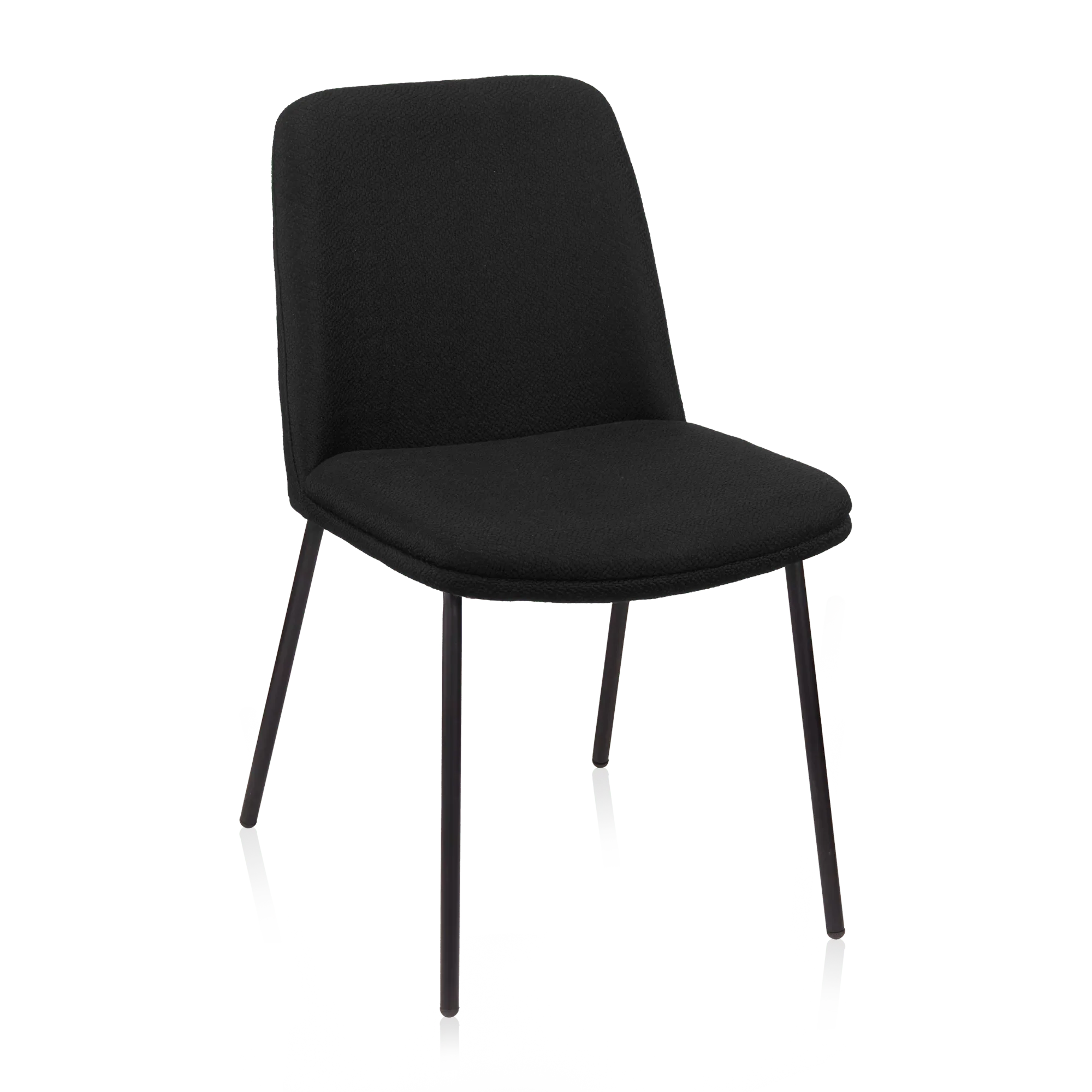 Black Fabric and Metal Dining Chair