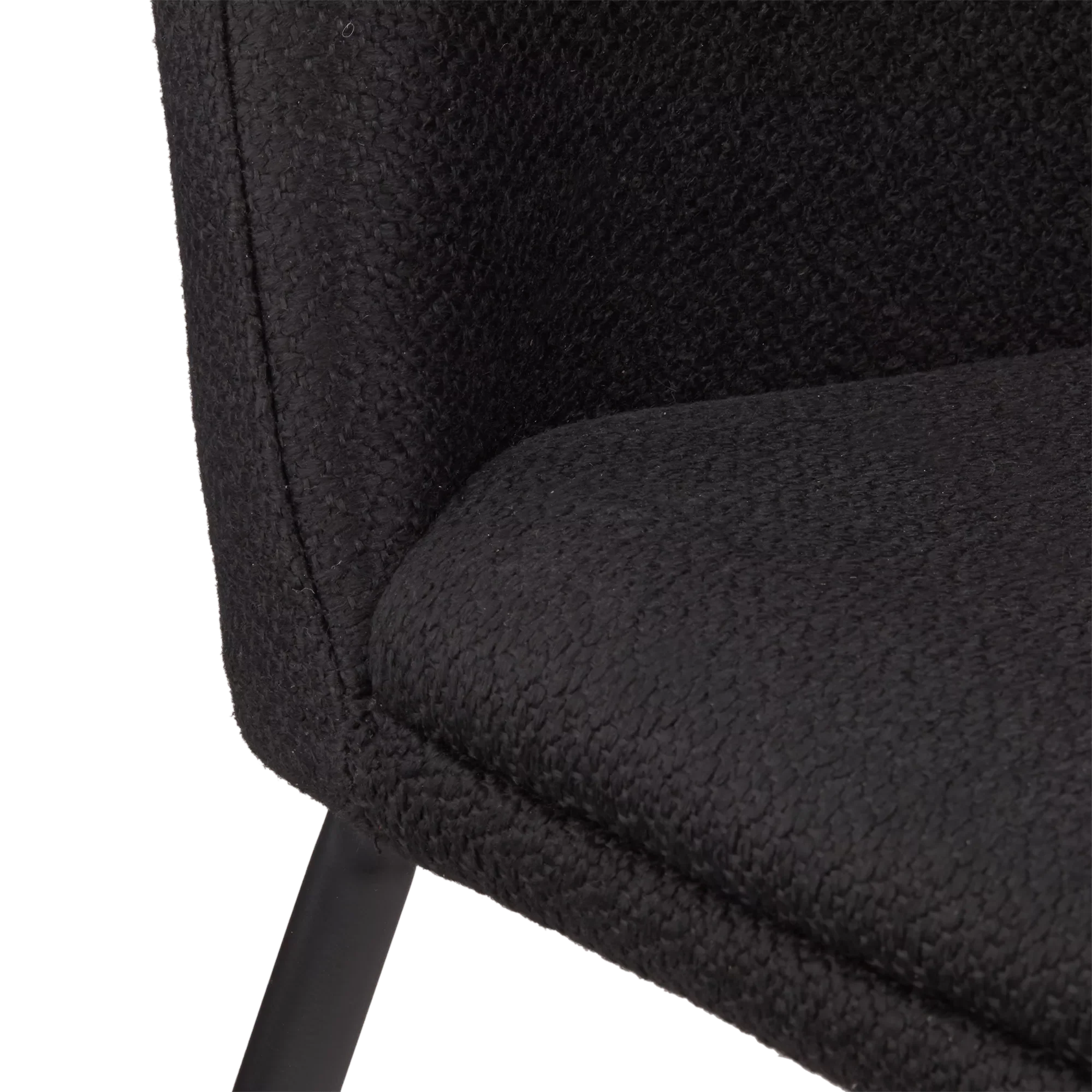 Black Fabric and Metal Dining Chair - Image 5