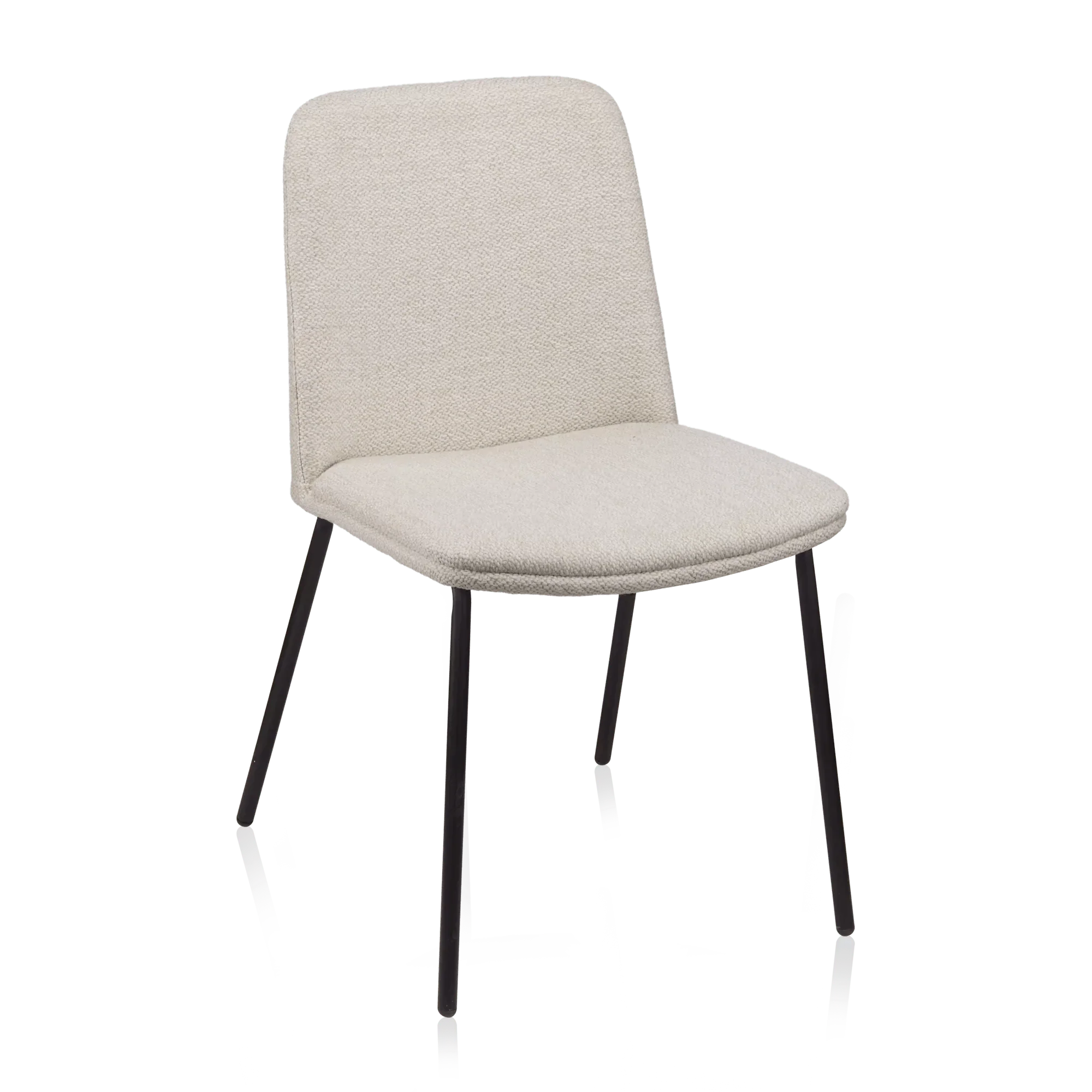 Oatmeal Fabric and Metal Dining Chair