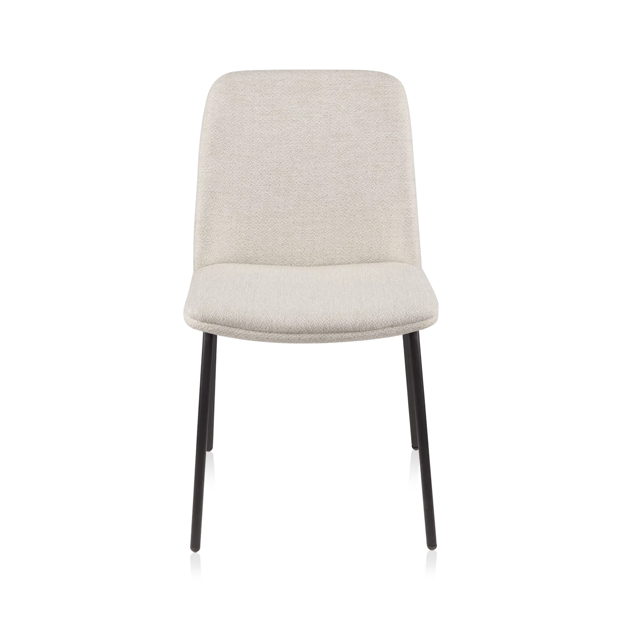 Oatmeal Fabric and Metal Dining Chair - Image 4