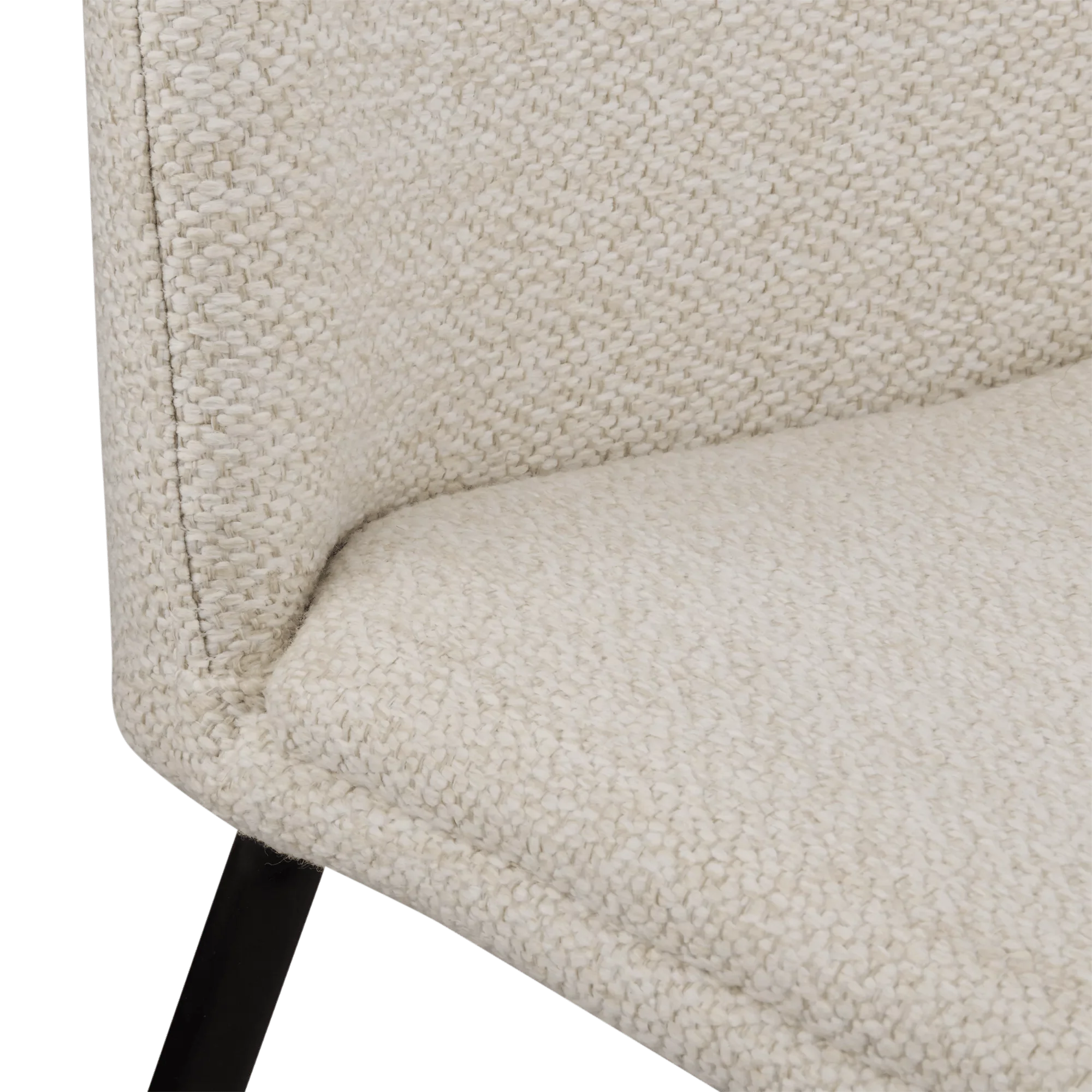 Oatmeal Fabric and Metal Dining Chair - Image 5