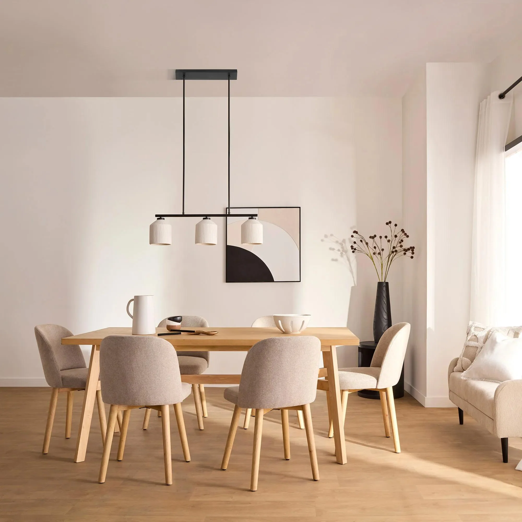 Mid-Century Modern Natural Wood Dining Table - Image 2