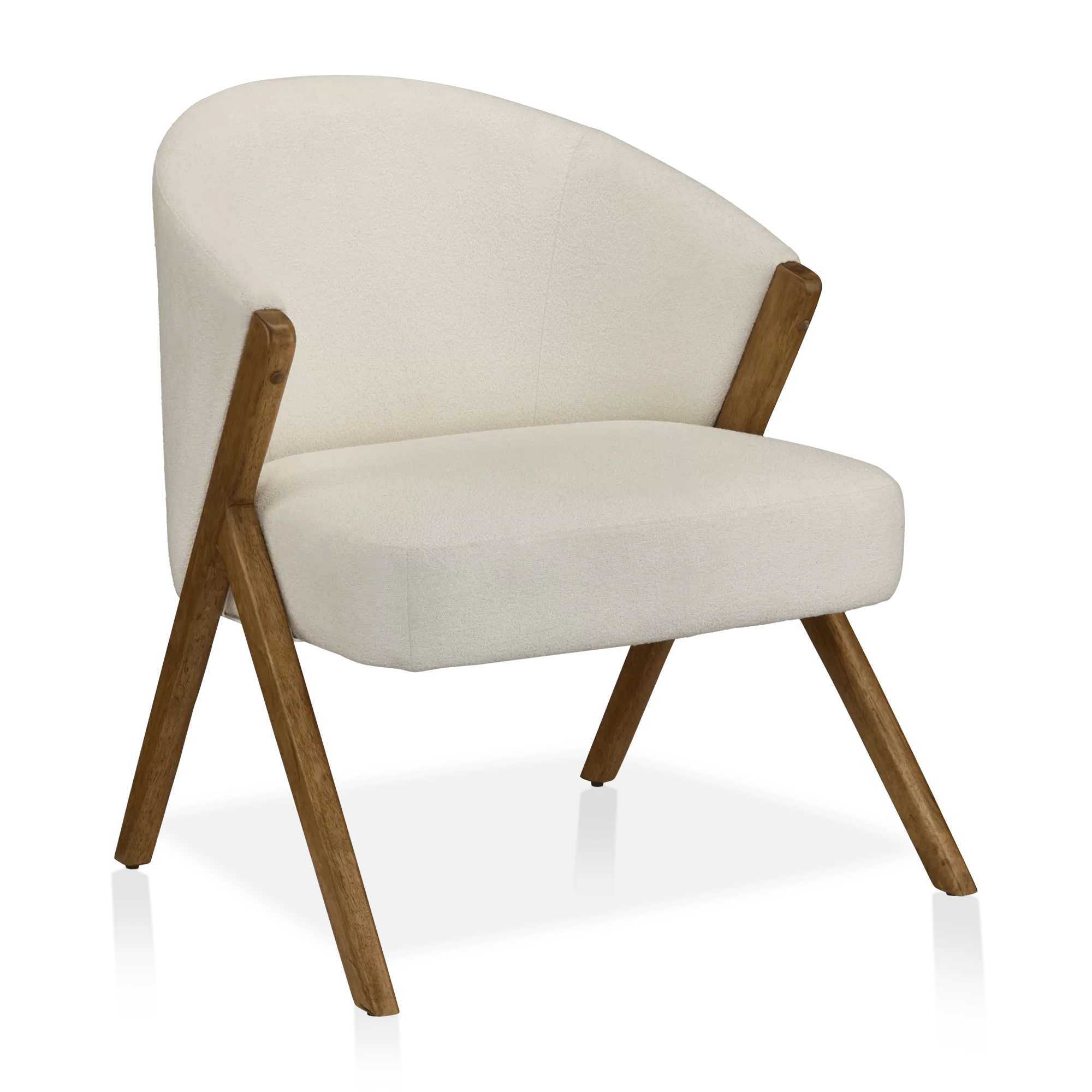 Fabric and Wood Accent Chair