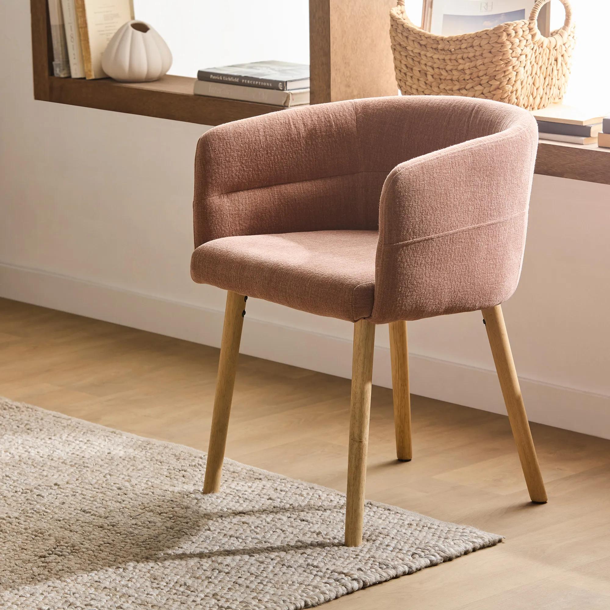 Fabric and Wood Accent Chair - Image 6