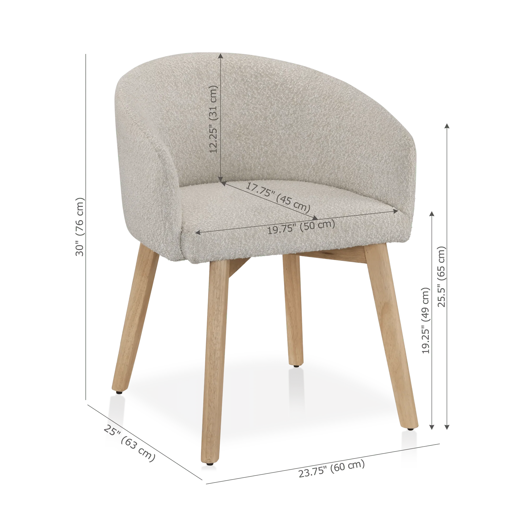 Fabric and Wood Dining Chair - Image 5