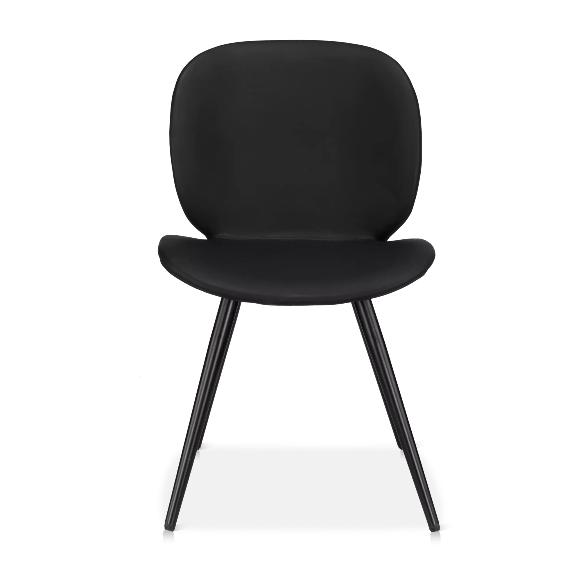 Black Faux Leather and Black Metal Chair - Image 3