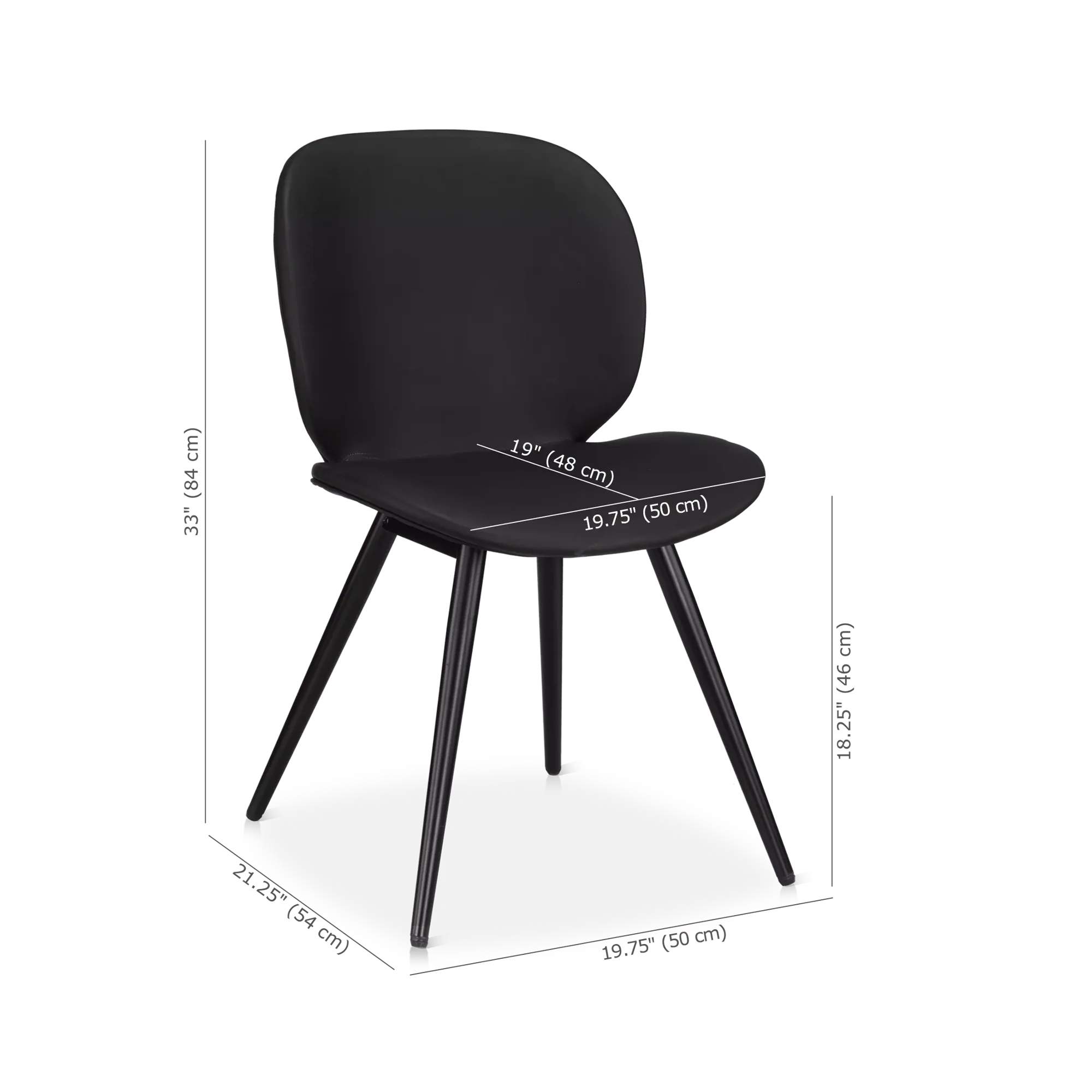 Black Faux Leather and Black Metal Chair - Image 4